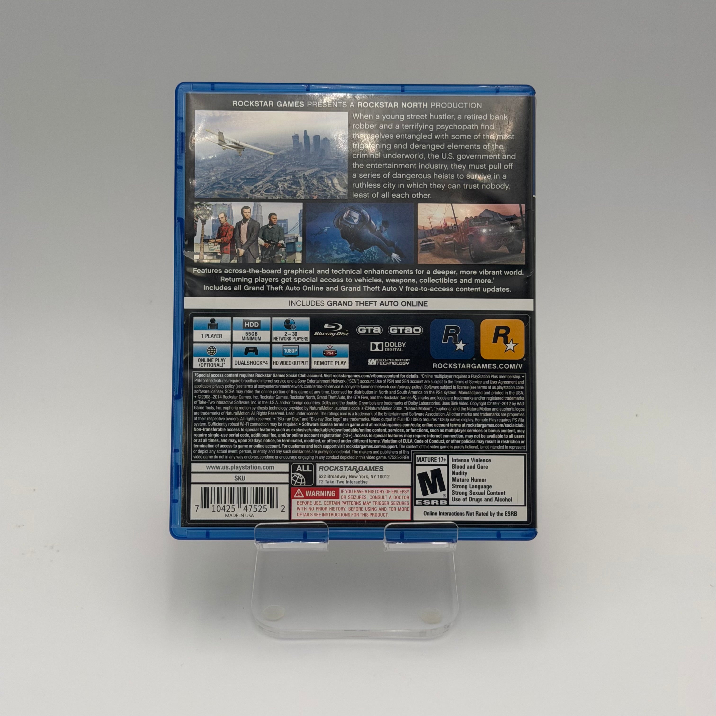 Grand Theft Auto V 5 (Sony PlayStation 4 PS4, 2014) CIB W/ Map