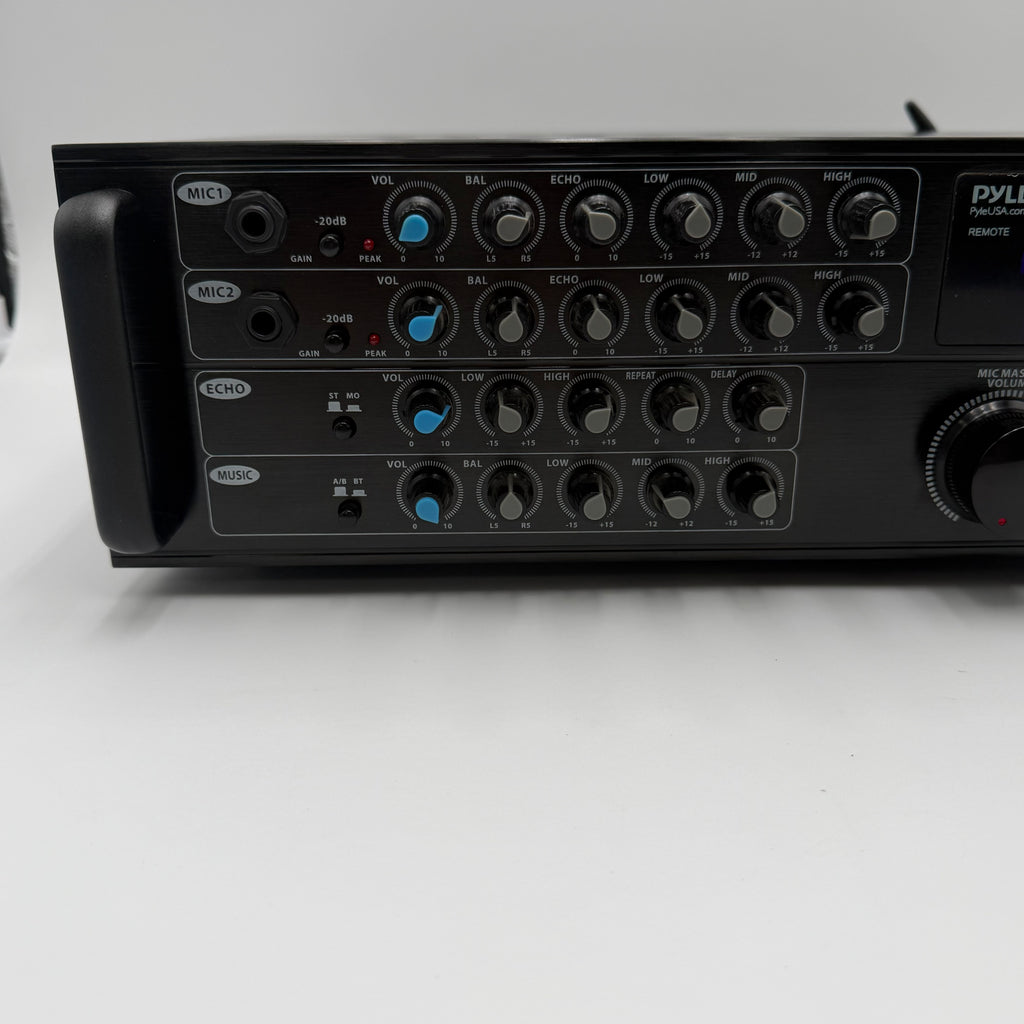 Pyle Pro 1000-Watt Wireless Bluetooth Stereo Mixer Karaoke Amplifier