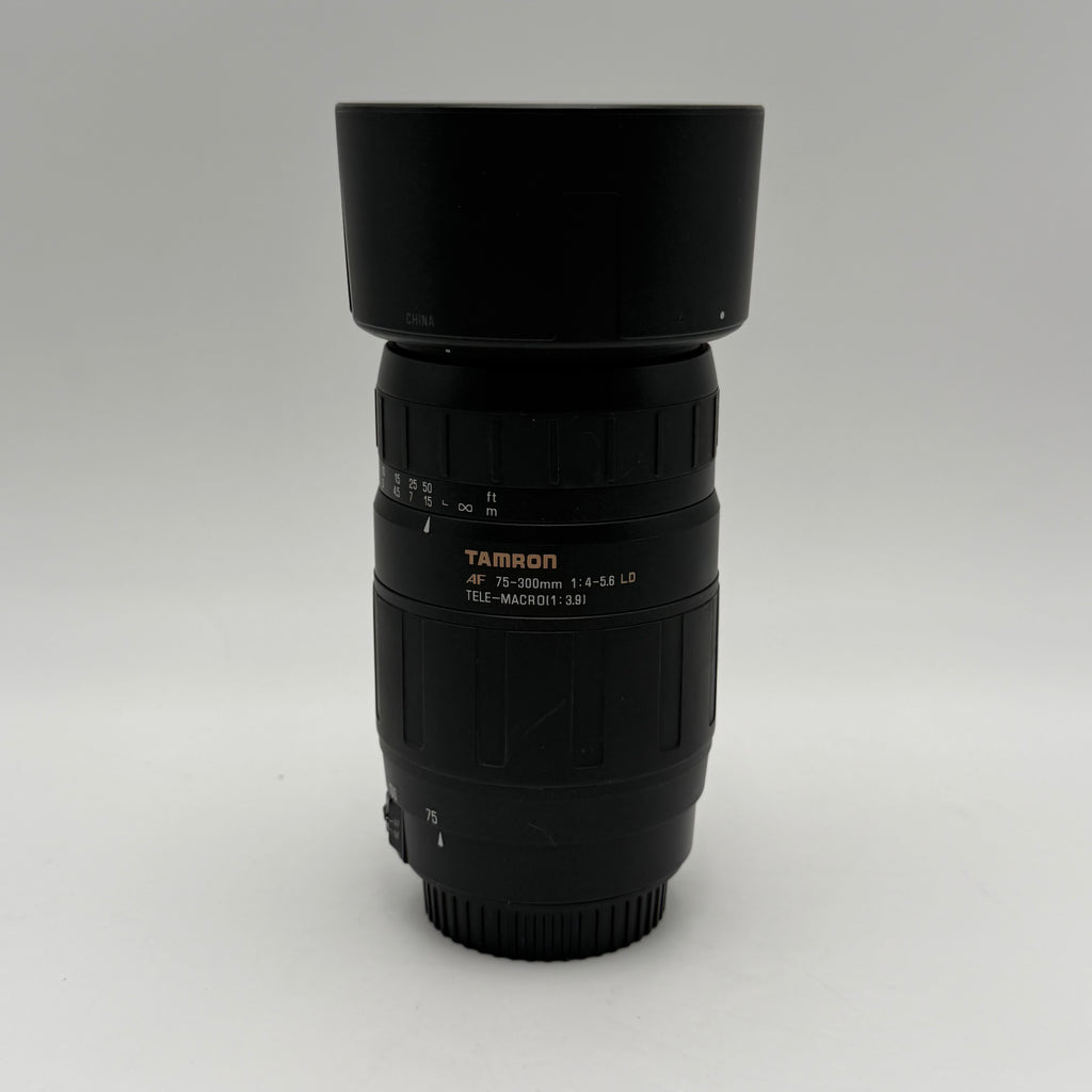 Tamron AF 75-300mm f/4-5.6 LD Tele-Macro 1:3.9 Canon Lens w/ Hood