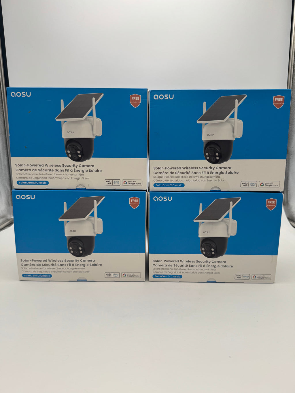 AOSU SolarCamD1Classic Solar Powered Wireless Security Camera White New