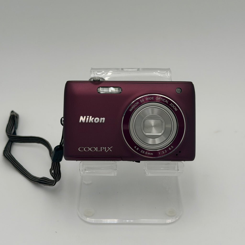 Nikon COOLPIX S4100 Digital Camera Plum 14MP 5X Optical Zoom TESTED NO CHARGER