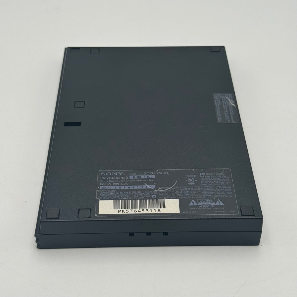 Broken Sony PlayStation 2 Slim (SCPH-75001) w/Power Cord Unreadable Disc