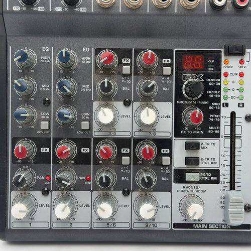 Behringer Xenyx Mixer 1002 FX / 10 Channel 2 Bus Effects Board (NO POWER CHORD)