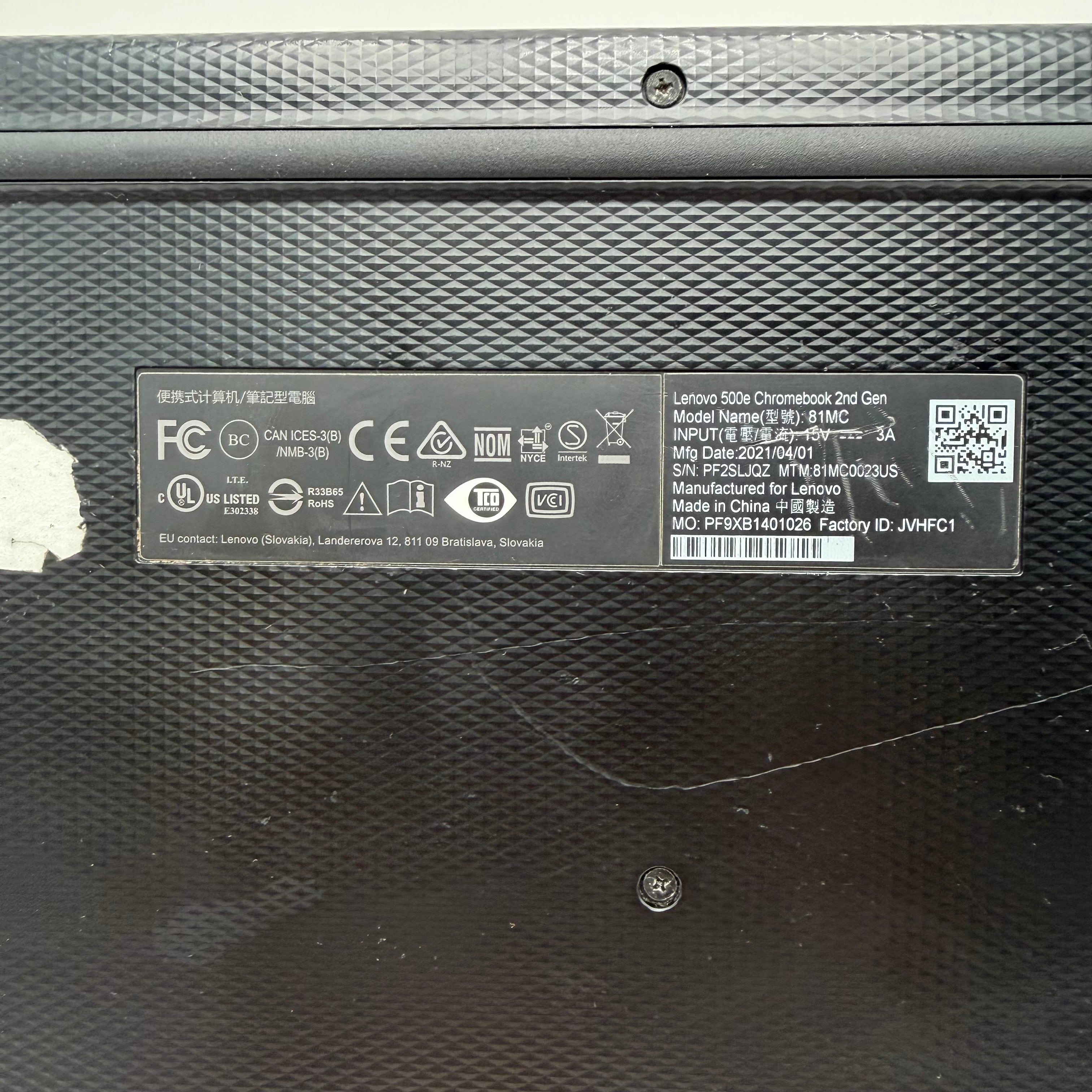Lenovo 500e Gen 2 Chromebook Laptop - Black