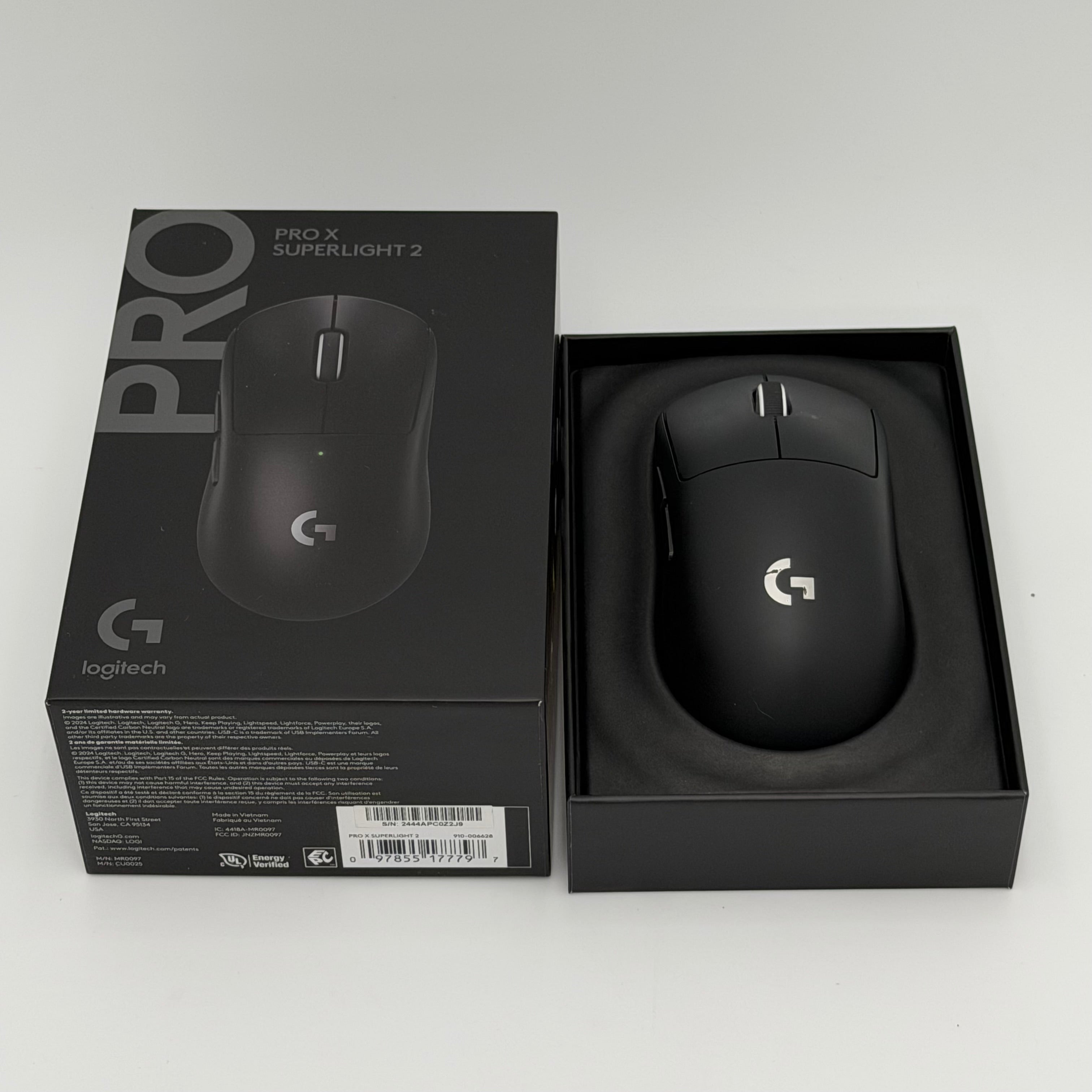 Logitech G PRO X Superlight 2 Wireless Gaming Mouse - Black No USB