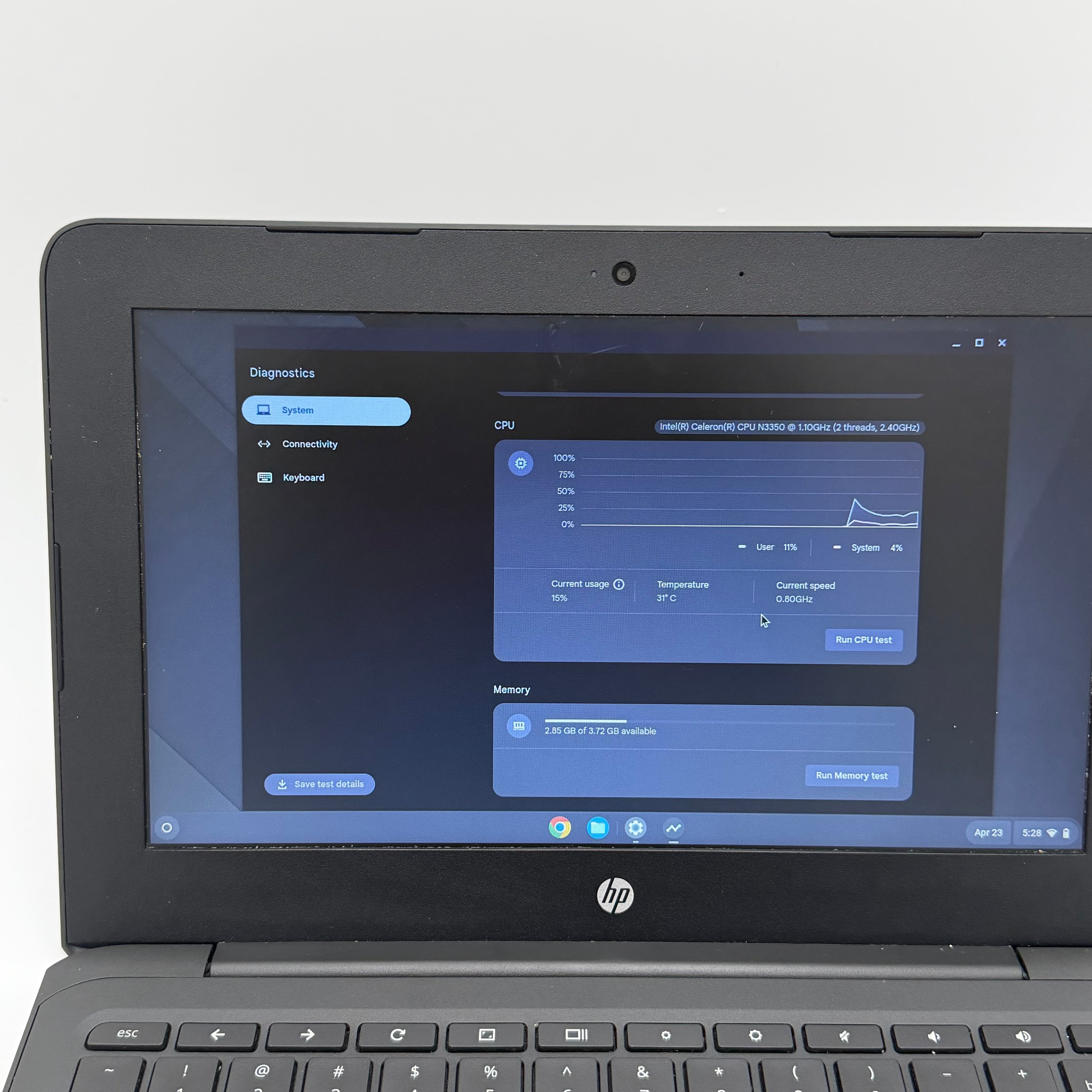 HP Chromebook 11a-nb0013dx 11" intel Celeron 4GB RAM 32GB Jet Black - Good Condition