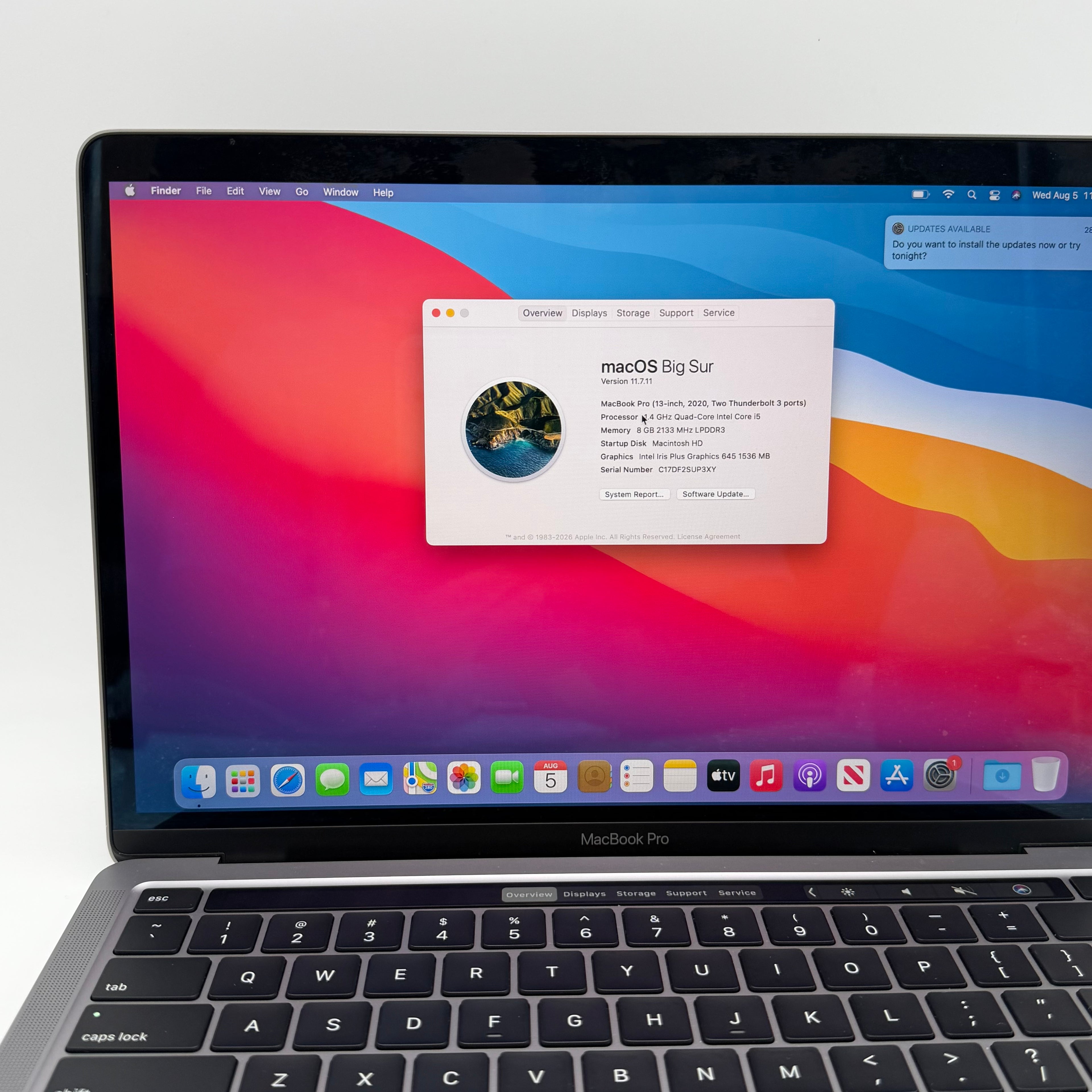 Apple MacBook Pro 13" Core i5 8GB 256GB A2289 2020 Laptop