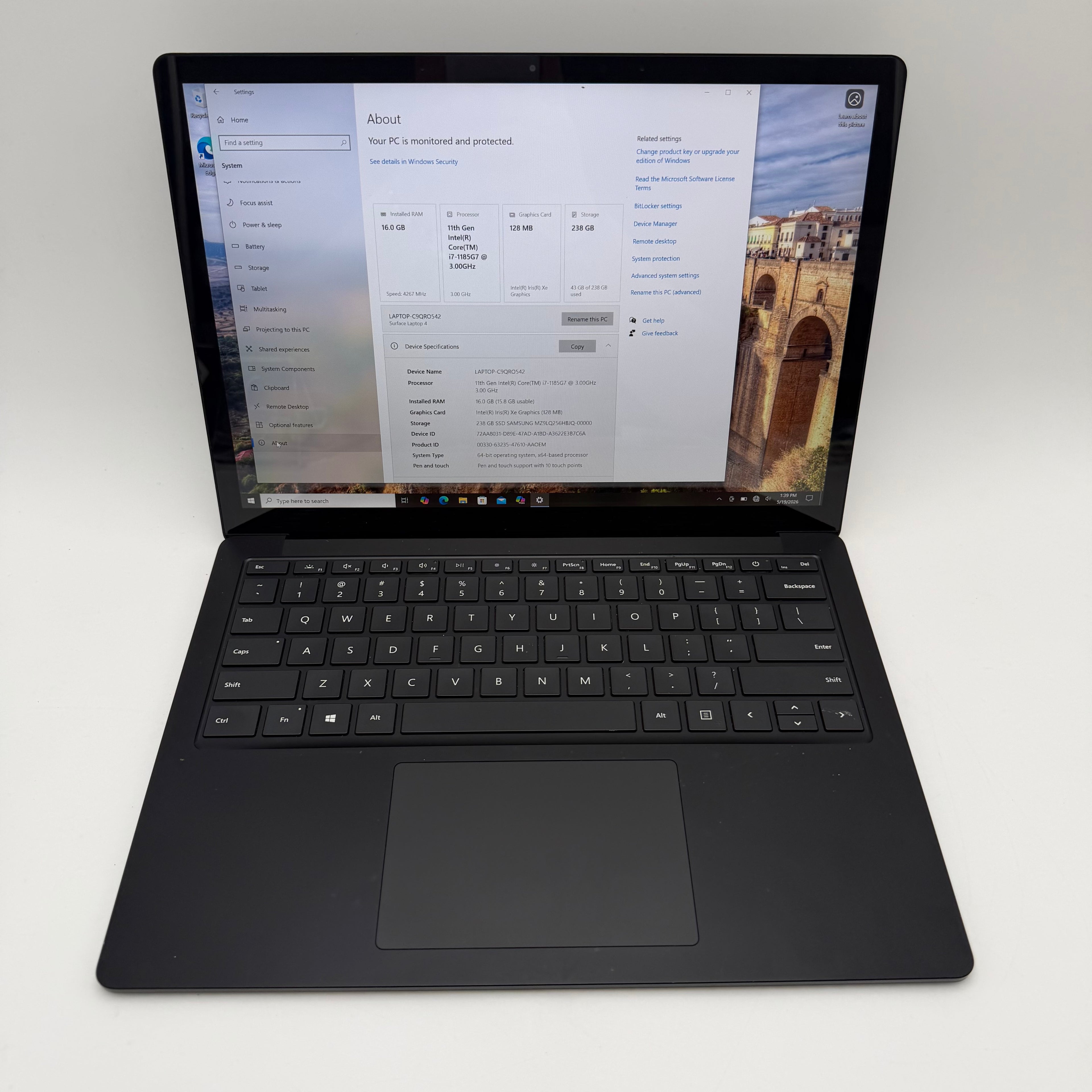 Microsoft Surface Laptop 4 1951 13" Intel Core i7-1185G7 11th gen 3.00 GHz 16GB RAM 256GB