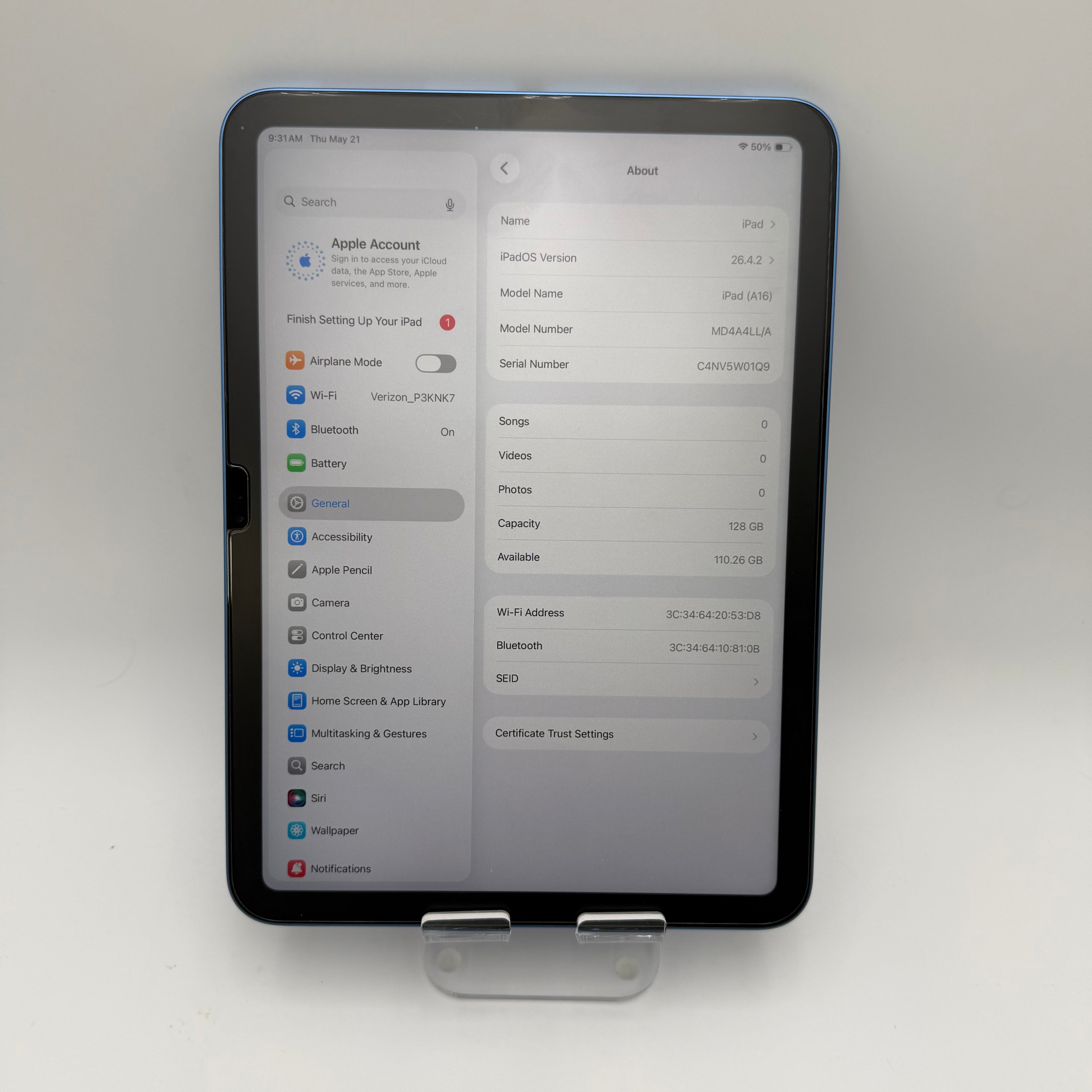 Apple iPad (11th Gen) A16 (2025) 128GB Wi-Fi Only Tablet