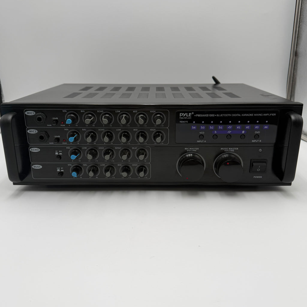 Pyle Pro 1000-Watt Wireless Bluetooth Stereo Mixer Karaoke Amplifier