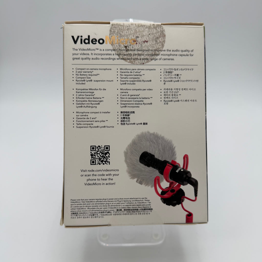 Rode Microphone videomicro compact mount on-camara microphone