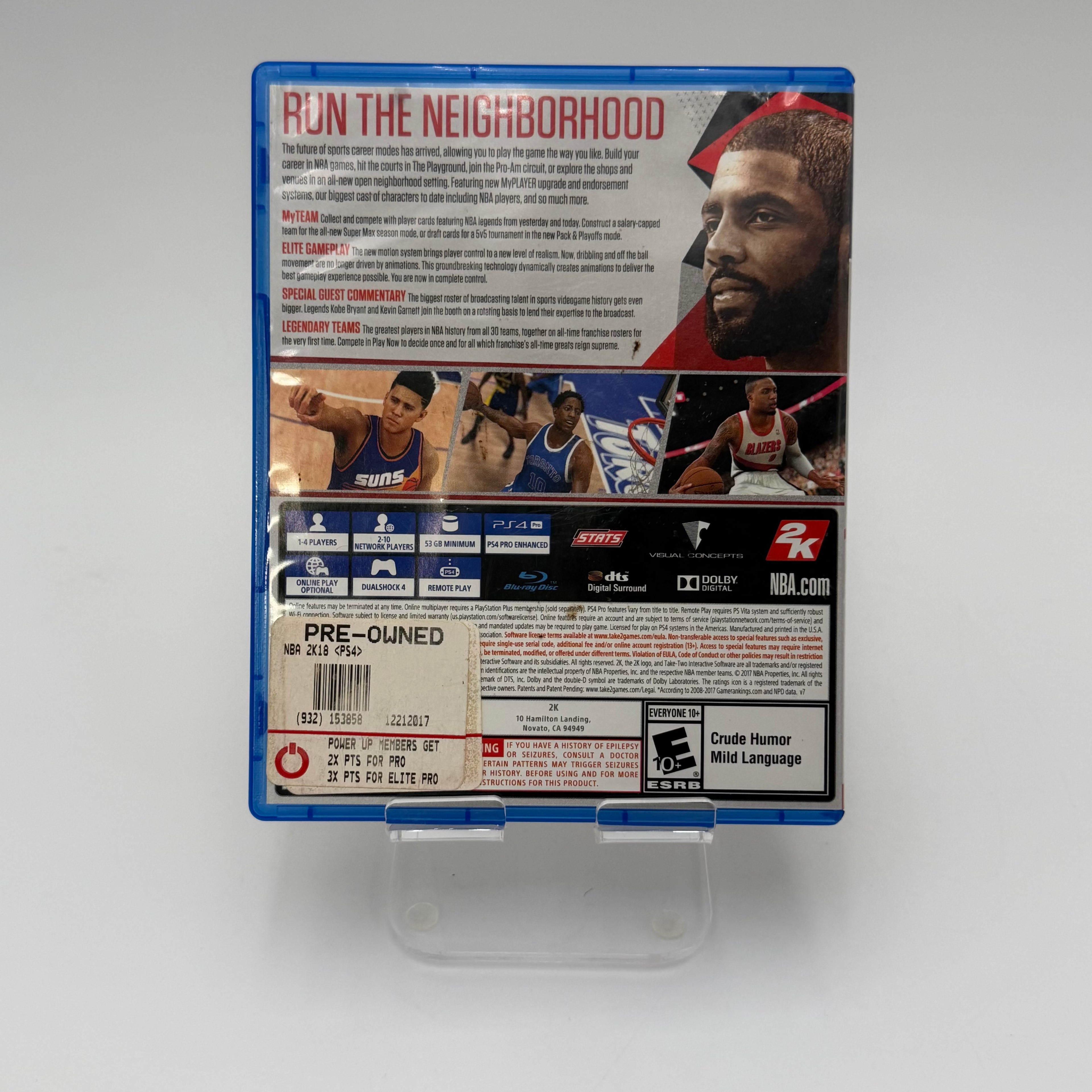 NBA 2K18 PS4 For Sony PlayStation 4 2K Video Game and Game Case