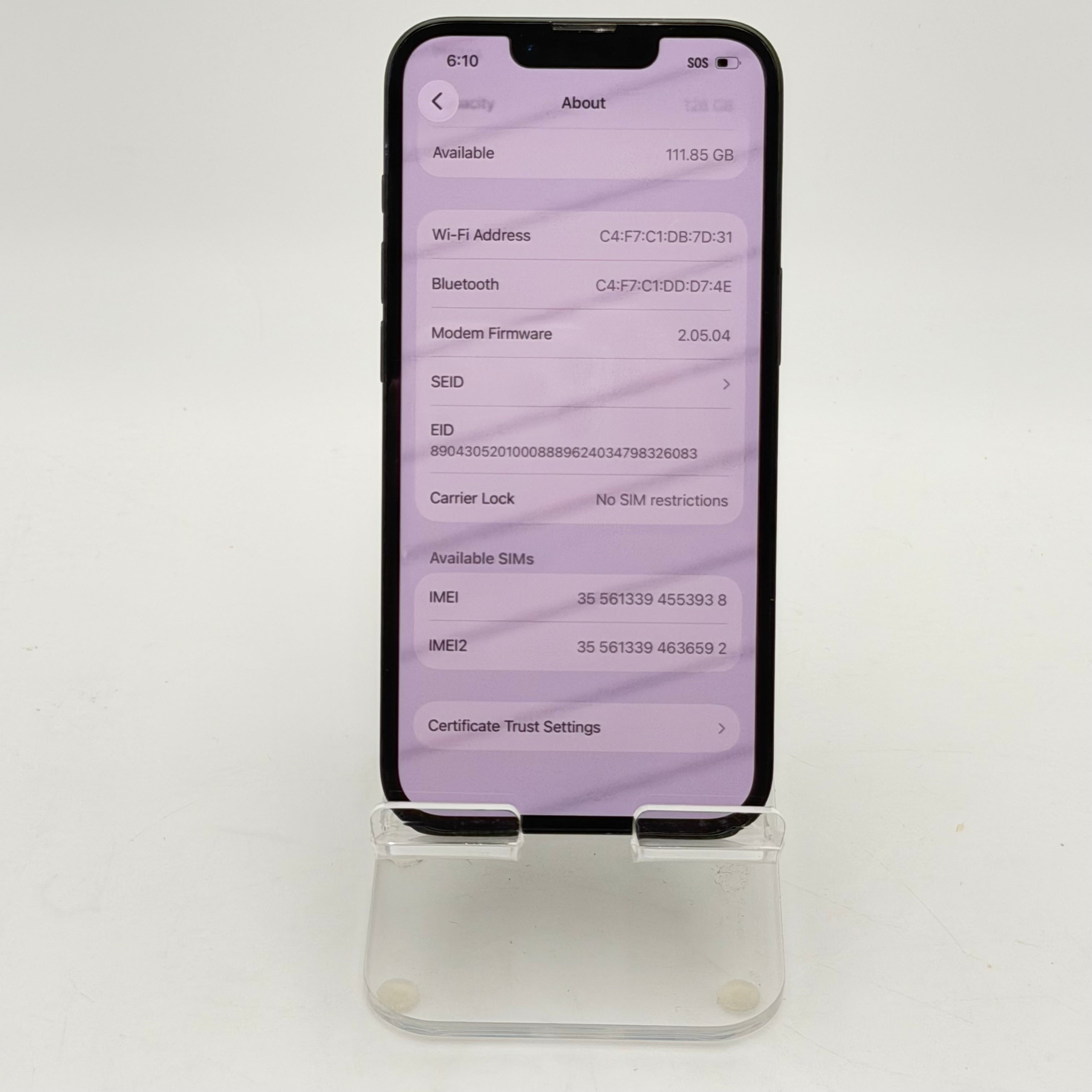 Unlocked Apple iPhone 16e 128GB Black 100% BH