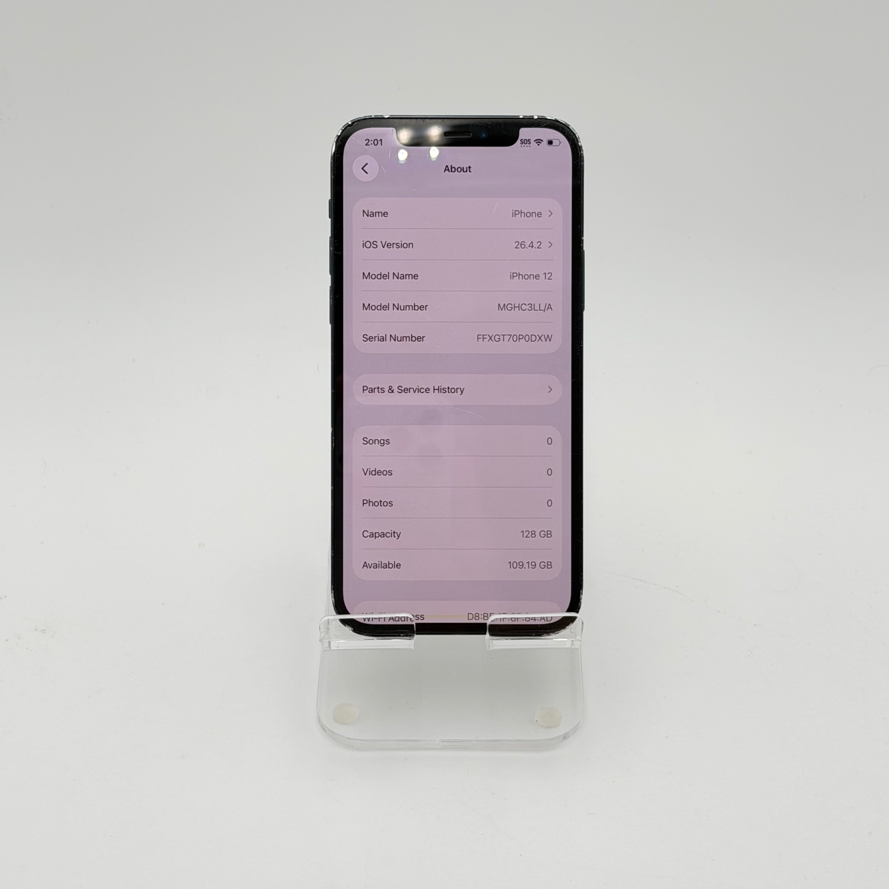 Broken Unlocked Apple iPhone 12 - 128GB - 79% BH - Cracked Back