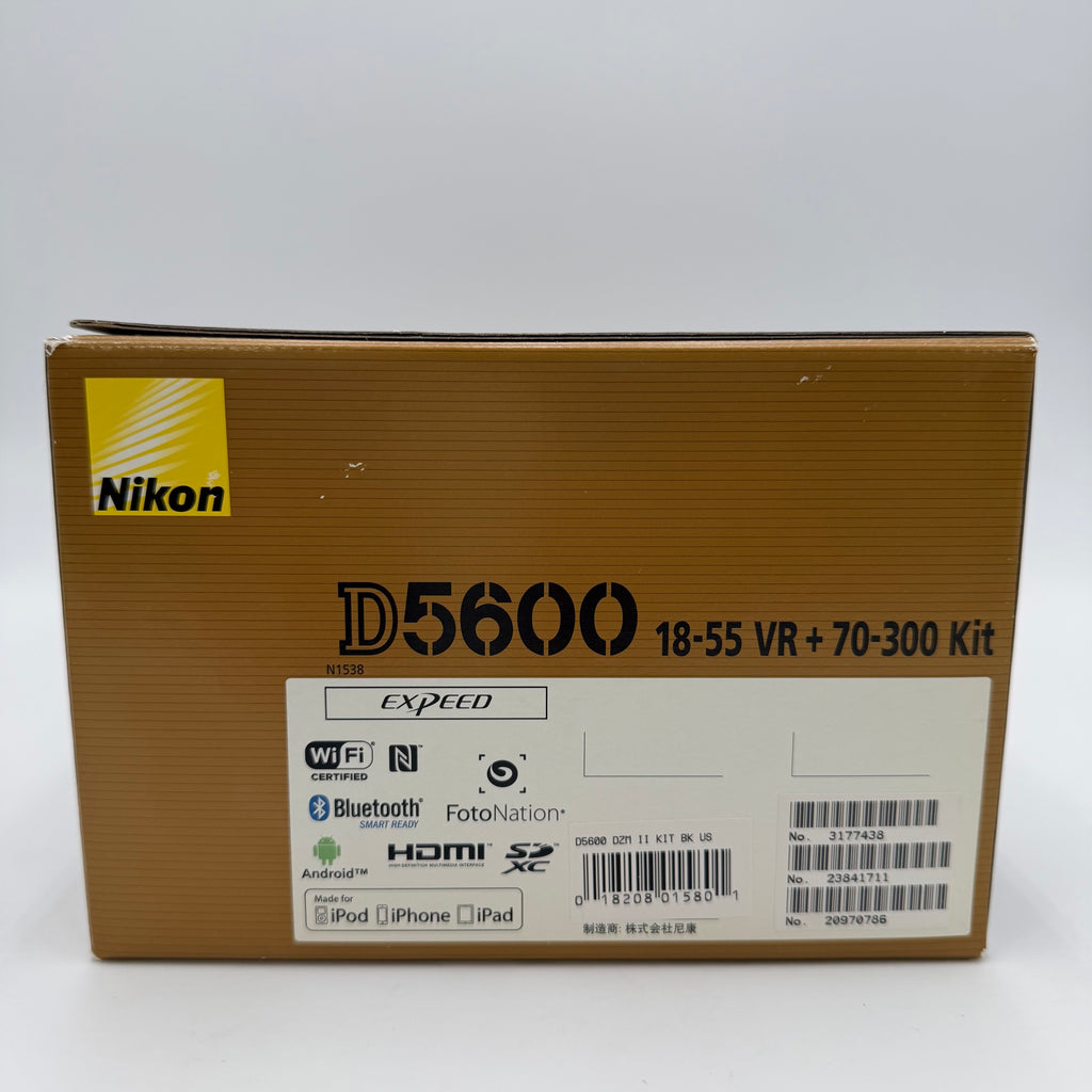 Nikon D5600 24.2 MP DSLR Camera - Black w/ 18-55mm, 70-300mm - FREE SHIPPING
