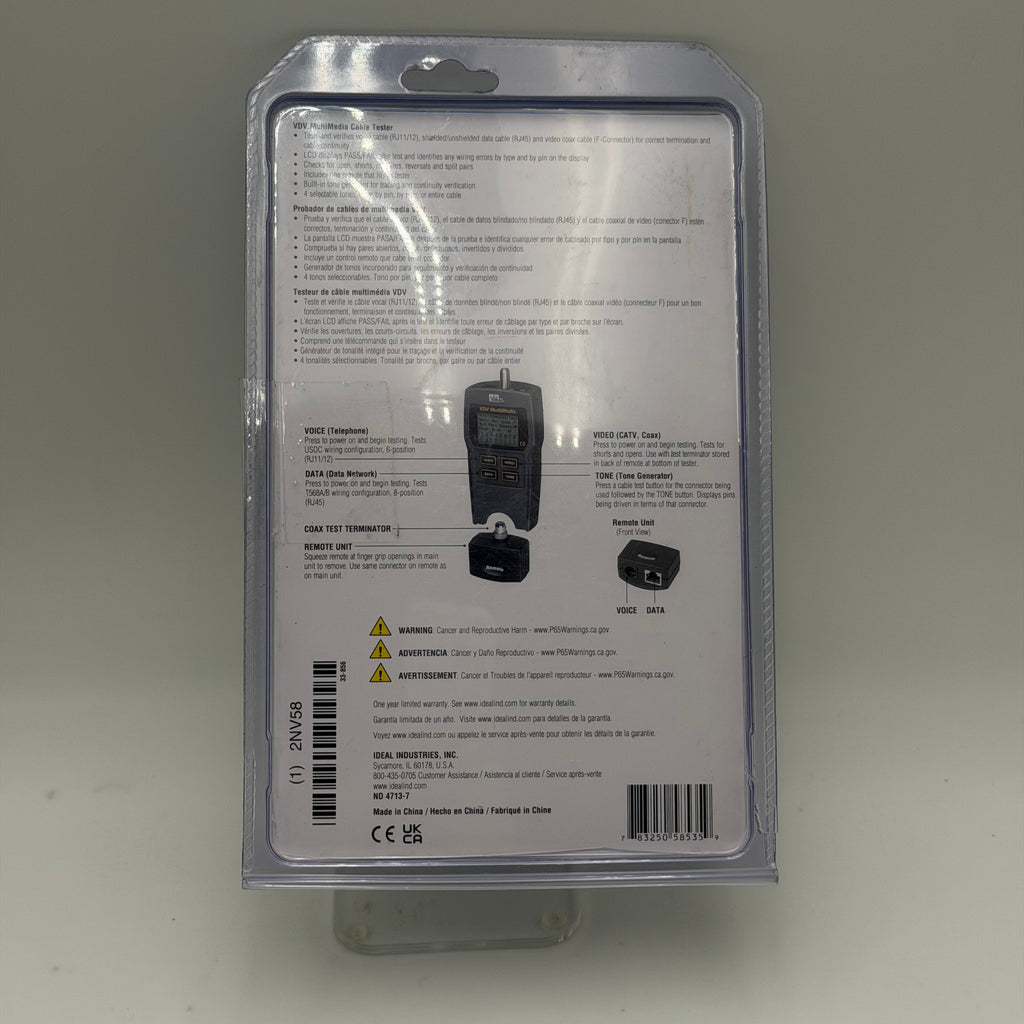 IDEAL VDV Multimedia Cable Tester Black New In Box