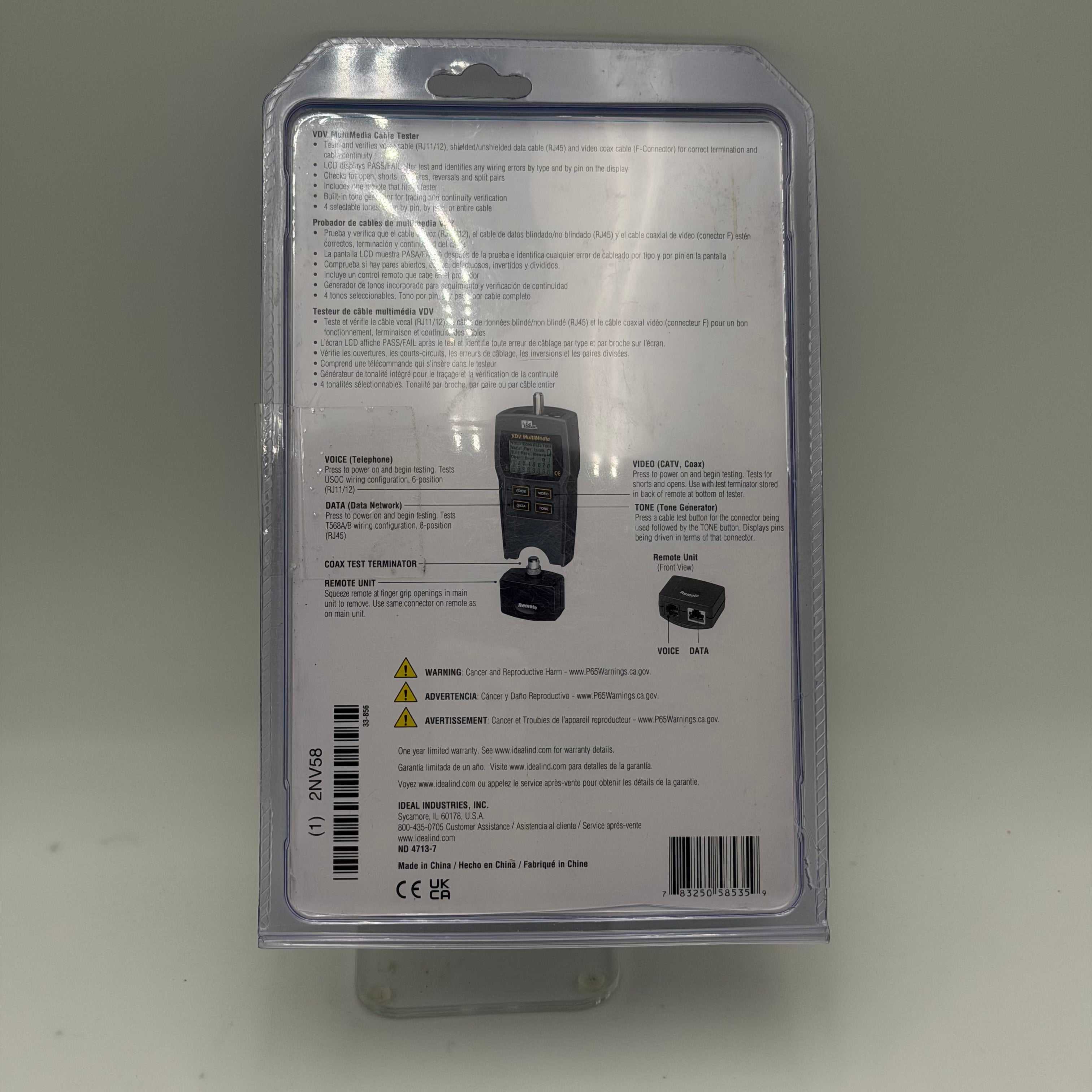 IDEAL VDV Multimedia Cable Tester Black New In Box