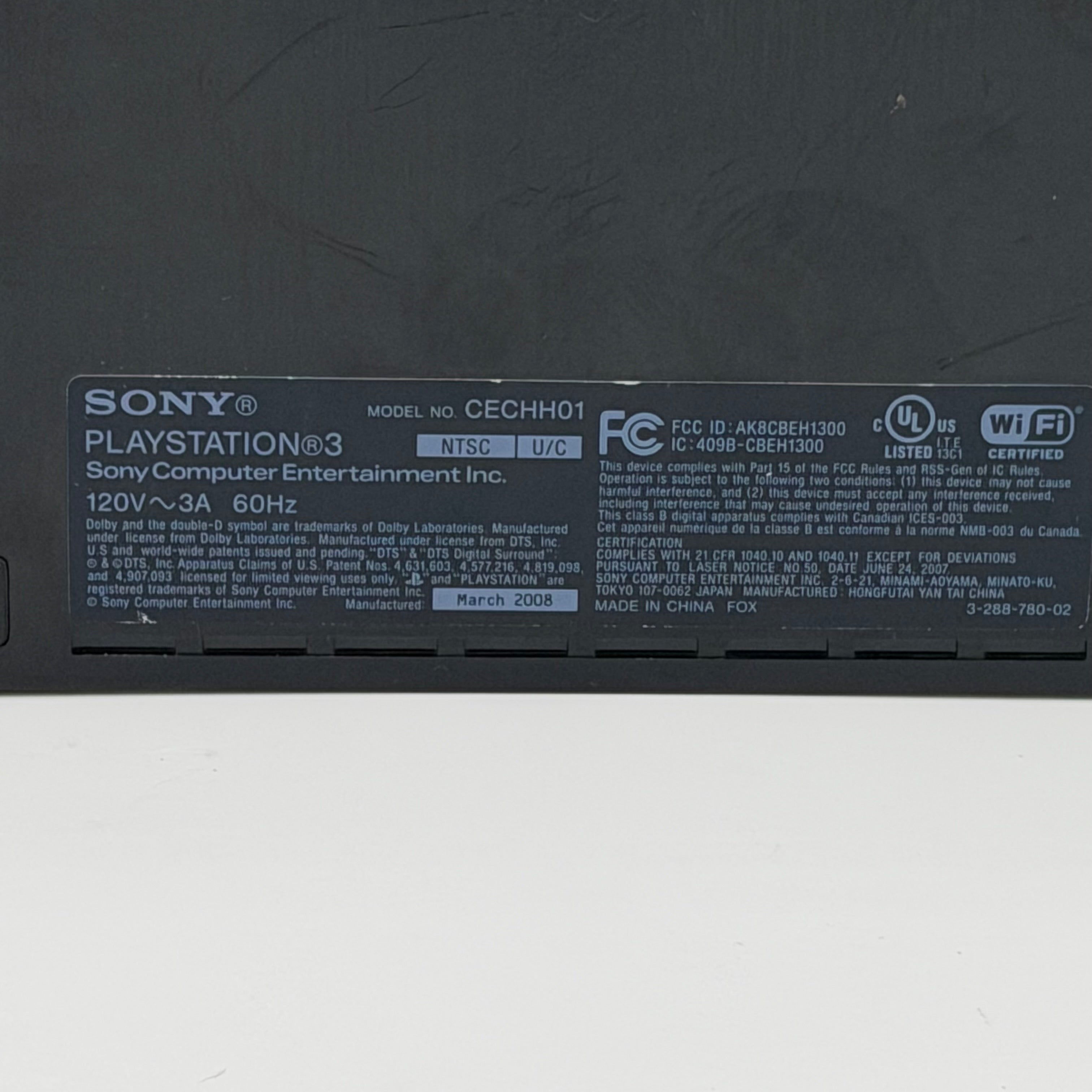 Broken Sony PlayStation 3 CECHH01 Black - Console Only - Power Issue