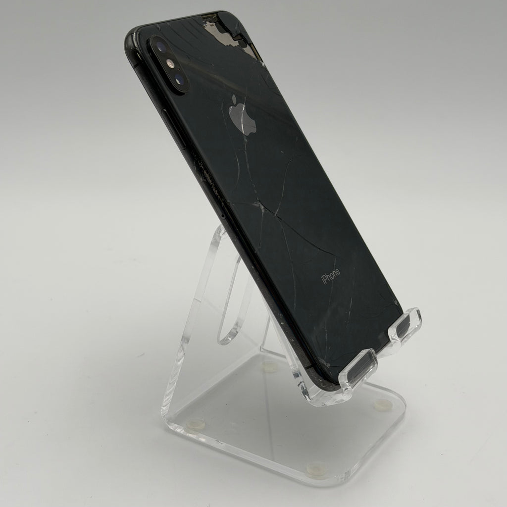 Broken Unlocked Apple iPhone XS Max - 64GB - Space Gray - Cracked Screen - No Charge