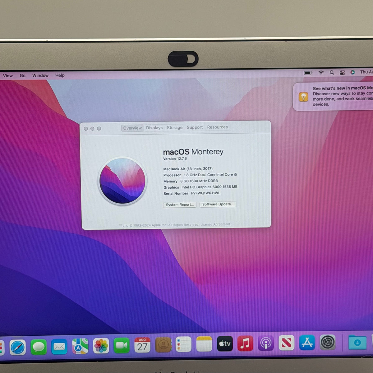 Apple MacBook Air 13" A1466 2017 Used - A
