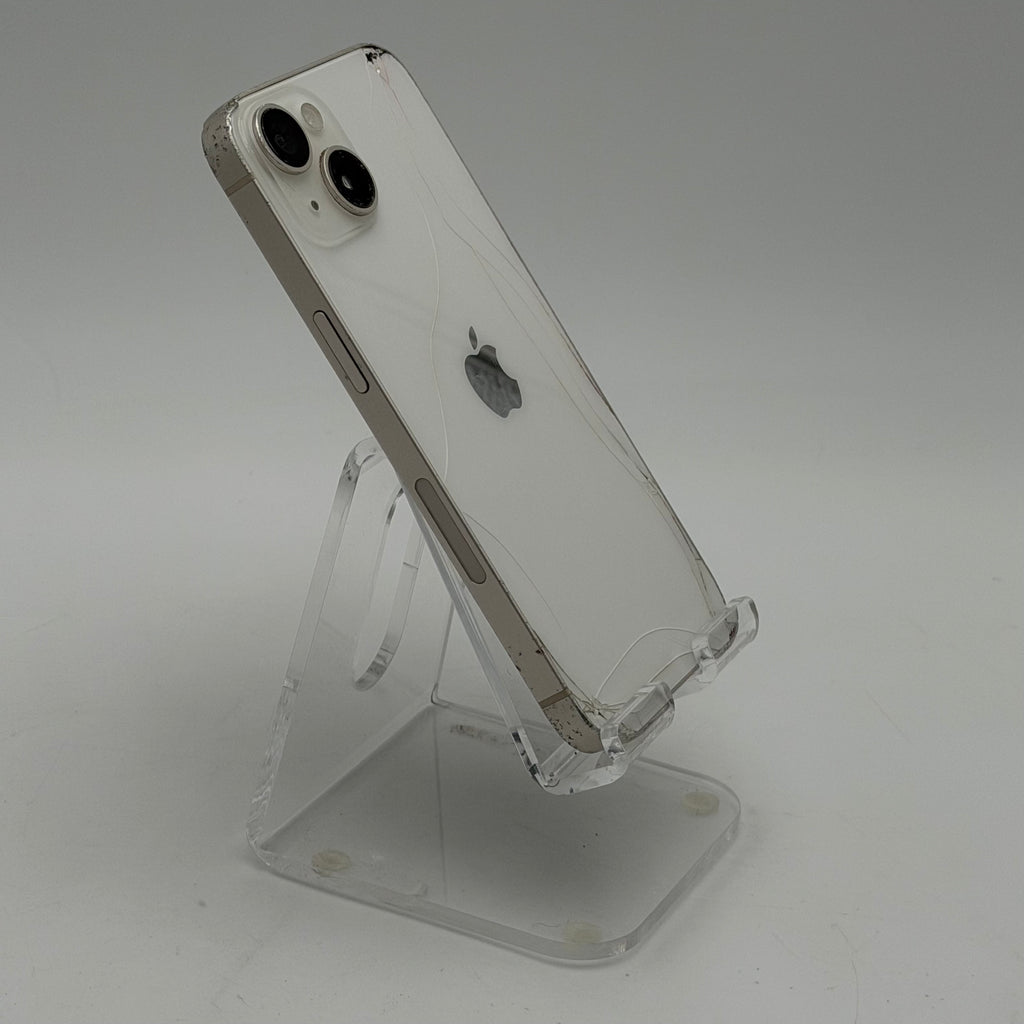 T mobile Broken Apple iPhone 14 128GB - White - Cracked Screen - Cracked Back - 85% BH