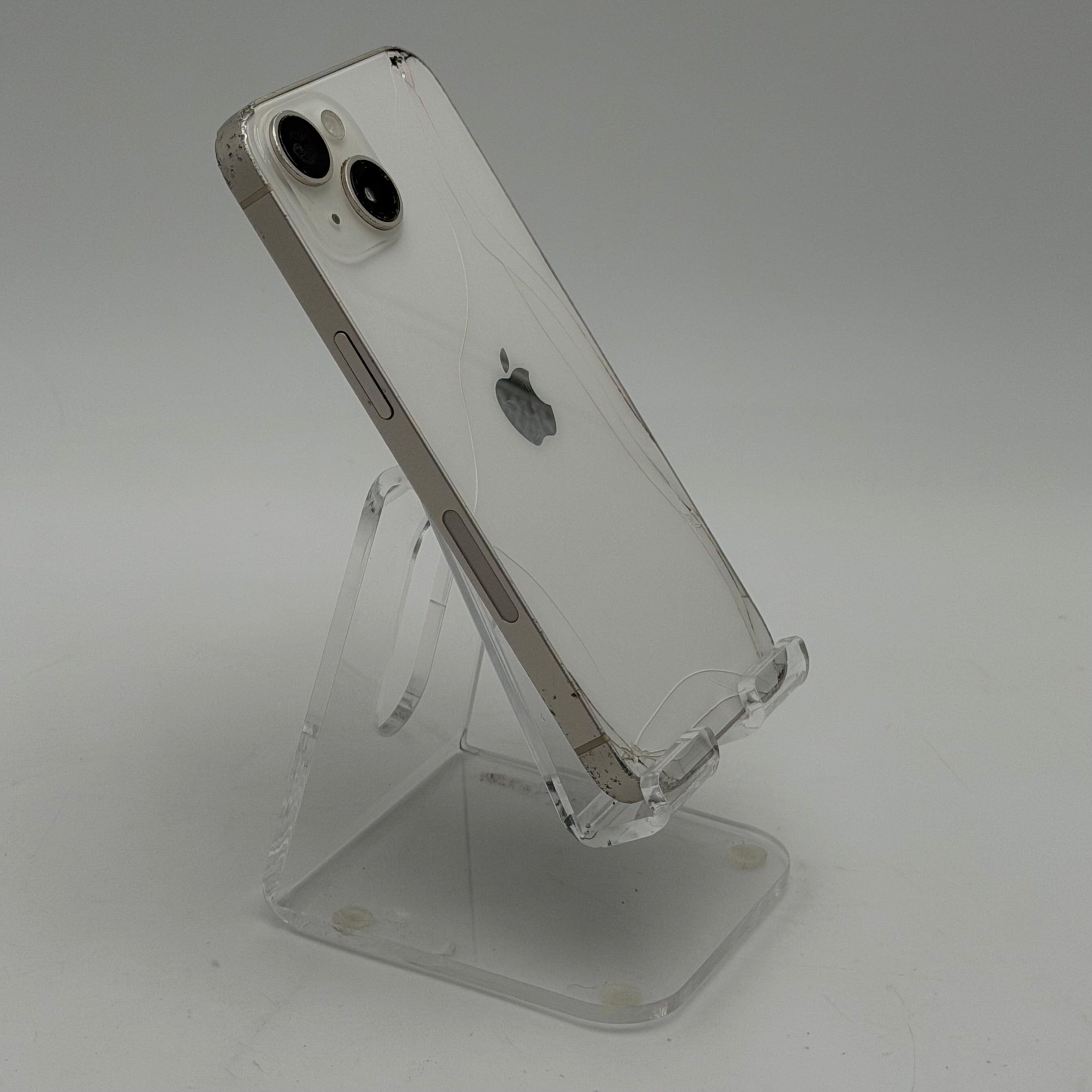 T mobile Broken Apple iPhone 14 128GB - White - Cracked Screen - Cracked Back - 85% BH
