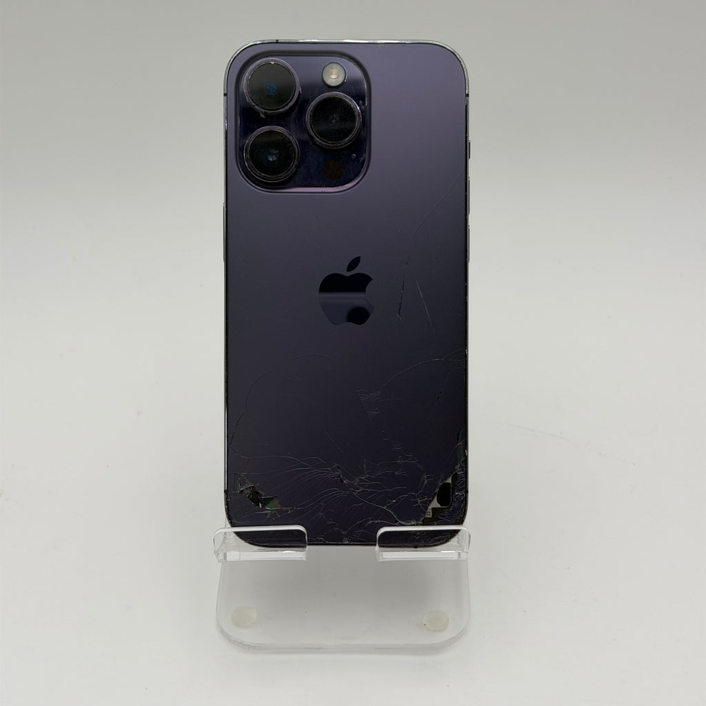 Broken Unlocked Apple iPhone 14 Pro - 128GB Purple - 77% BH - Cracked Back