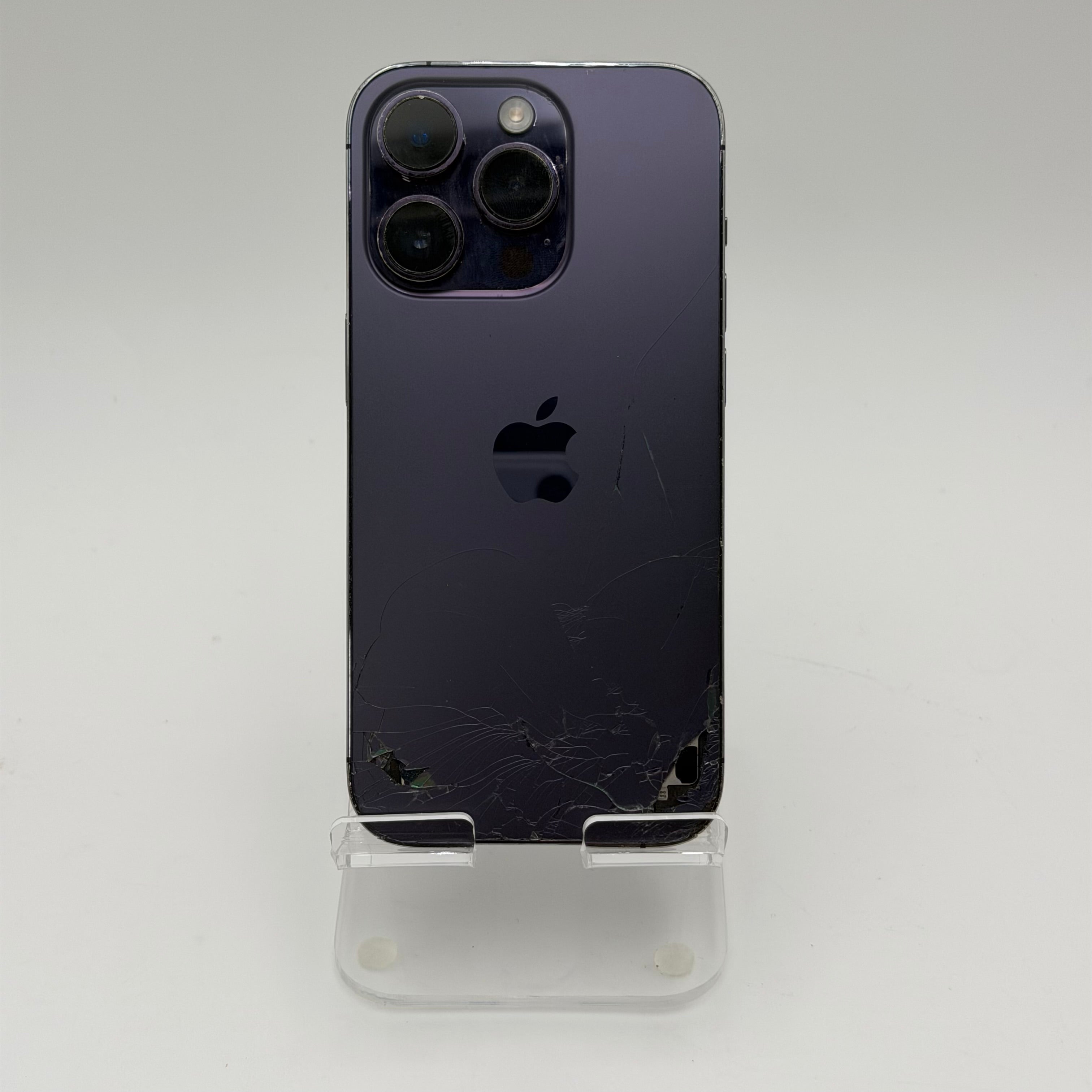 Broken Unlocked Apple iPhone 14 Pro - 128GB Purple - 77% BH - Cracked Back