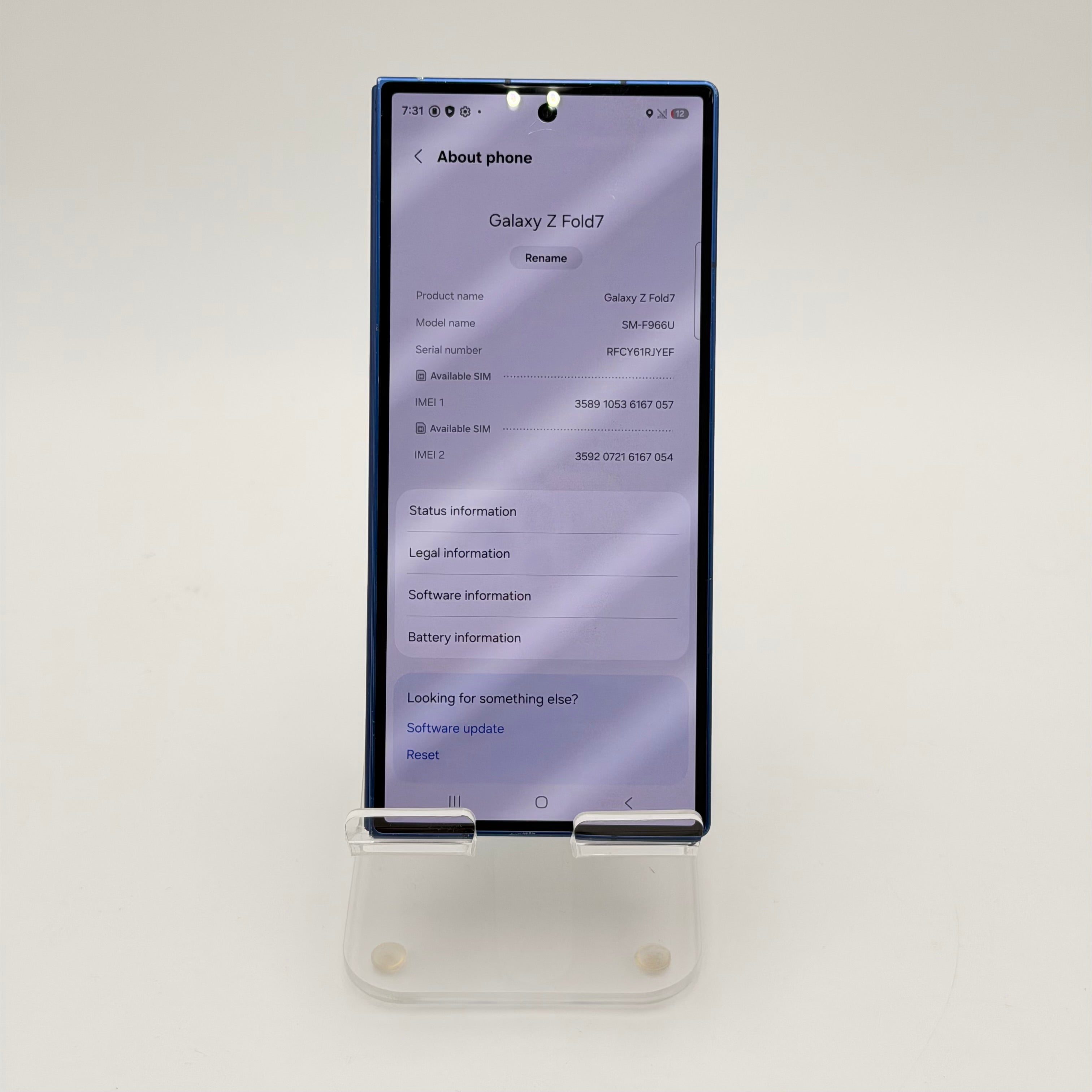 Samsung Galaxy Z Fold 7 256GB Blue Unlocked Used - A