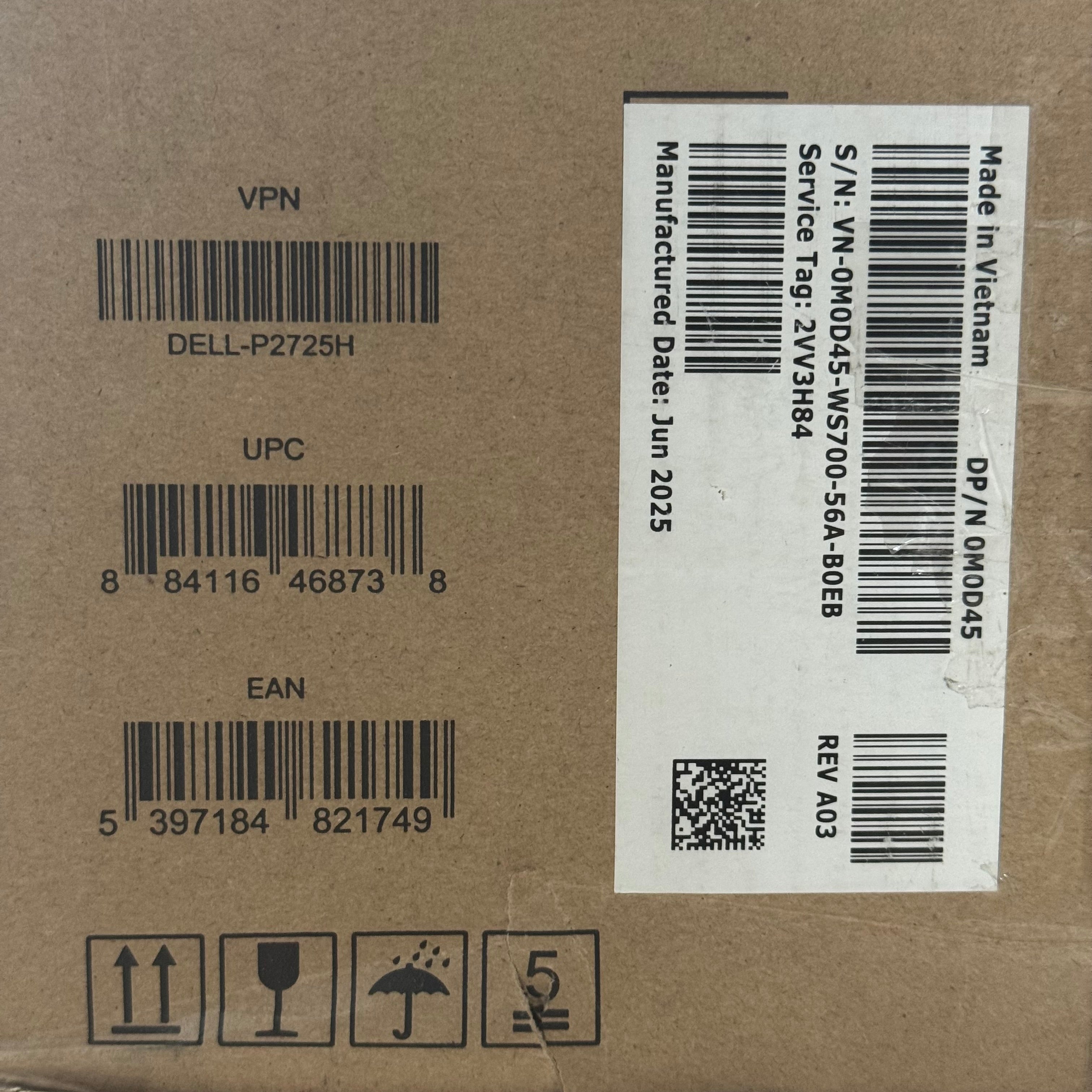Dell P2725H 27" 2024 Monitor (Free Shipping) - New Open Box
