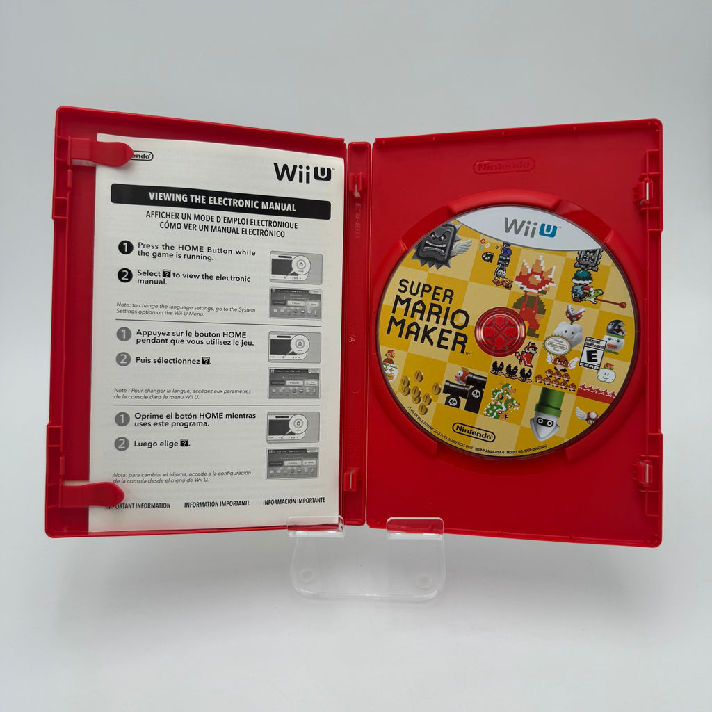 Wii U Super Mario Maker Video Game Disc Complete Case Inserts Tested