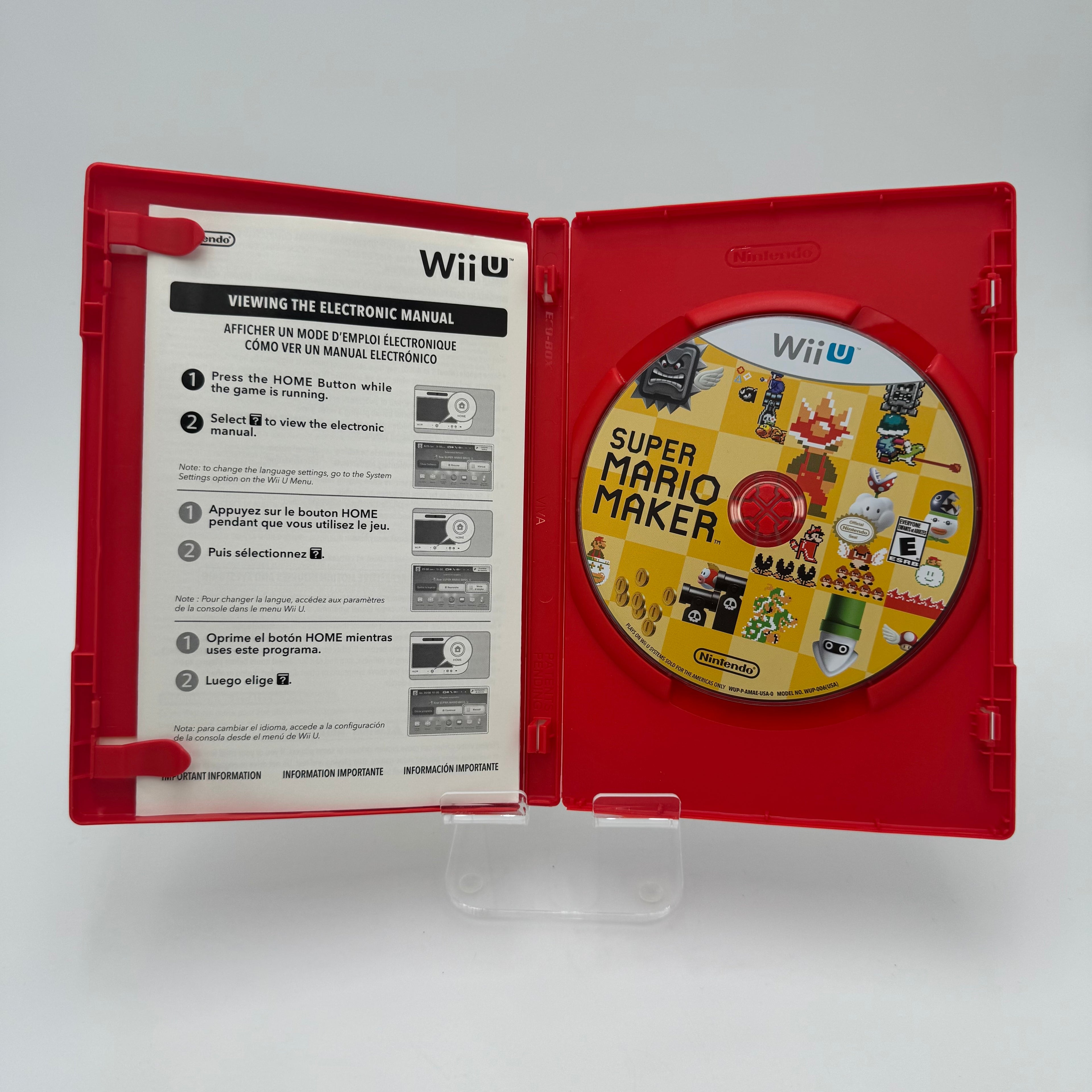 Wii U Super Mario Maker Video Game Disc Complete Case Inserts Tested