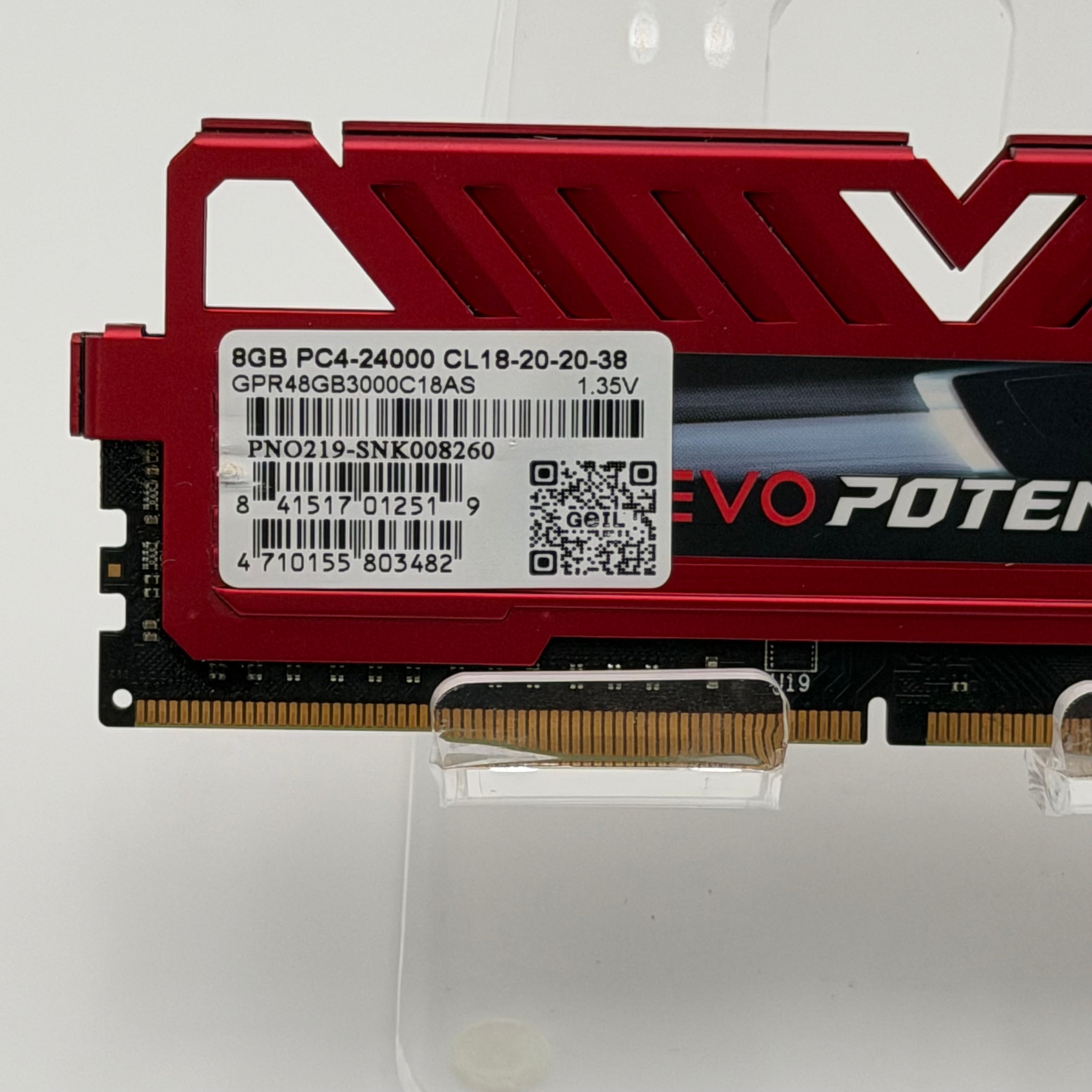 Geil GeIL EVO POTENZA 8GB DDR4 PC4-19200 DIMM RAM GPR416GB2400C16DC Red