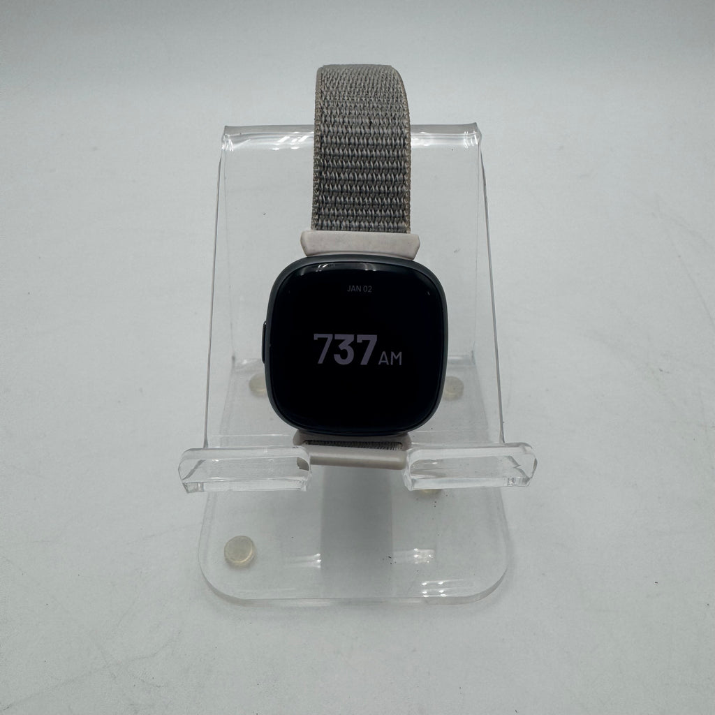 Fitbit Versa 4 2022 Smart Watch 40mm Black Graphite Nylon Band GPS