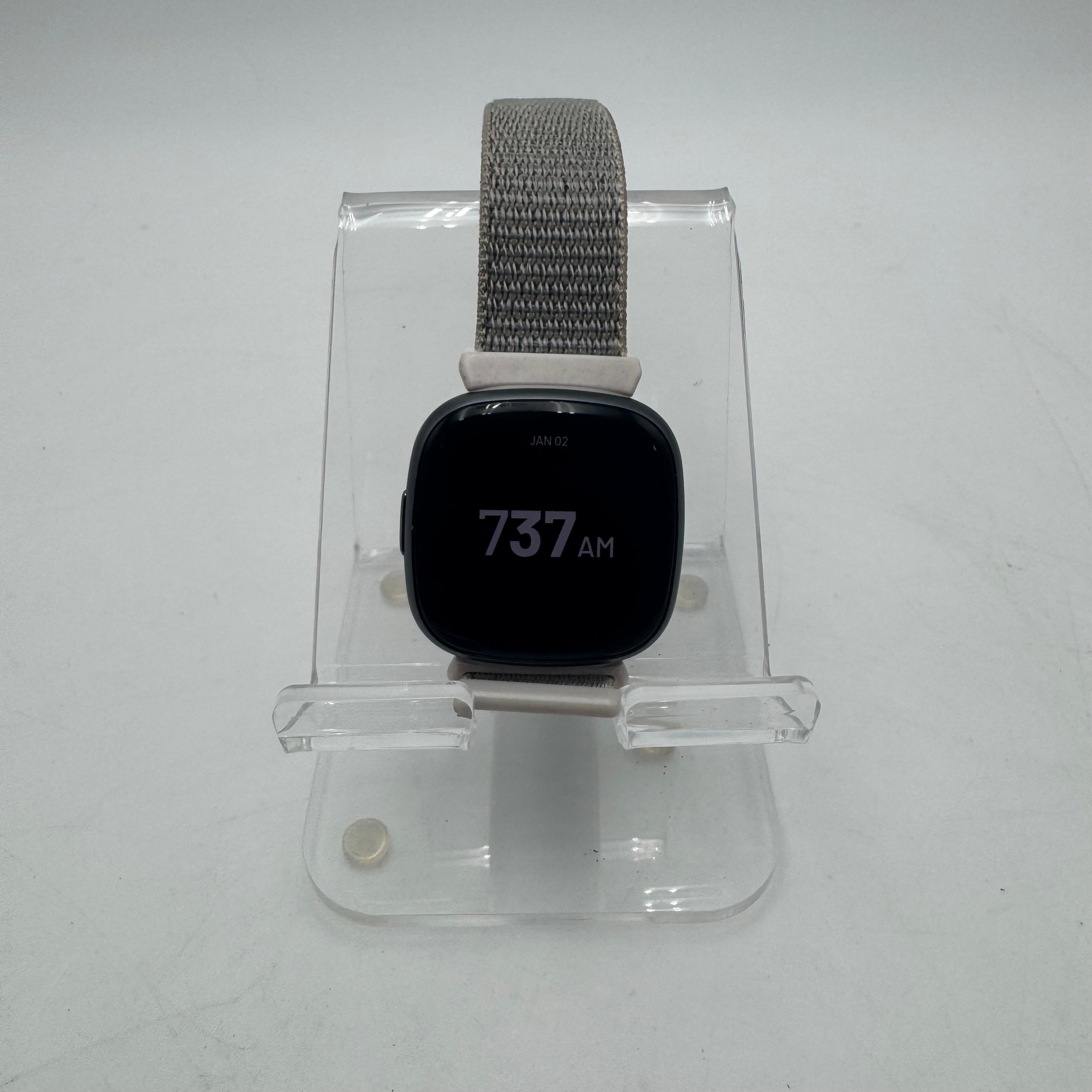 Fitbit Versa 4 2022 Smart Watch 40mm Black Graphite Nylon Band GPS