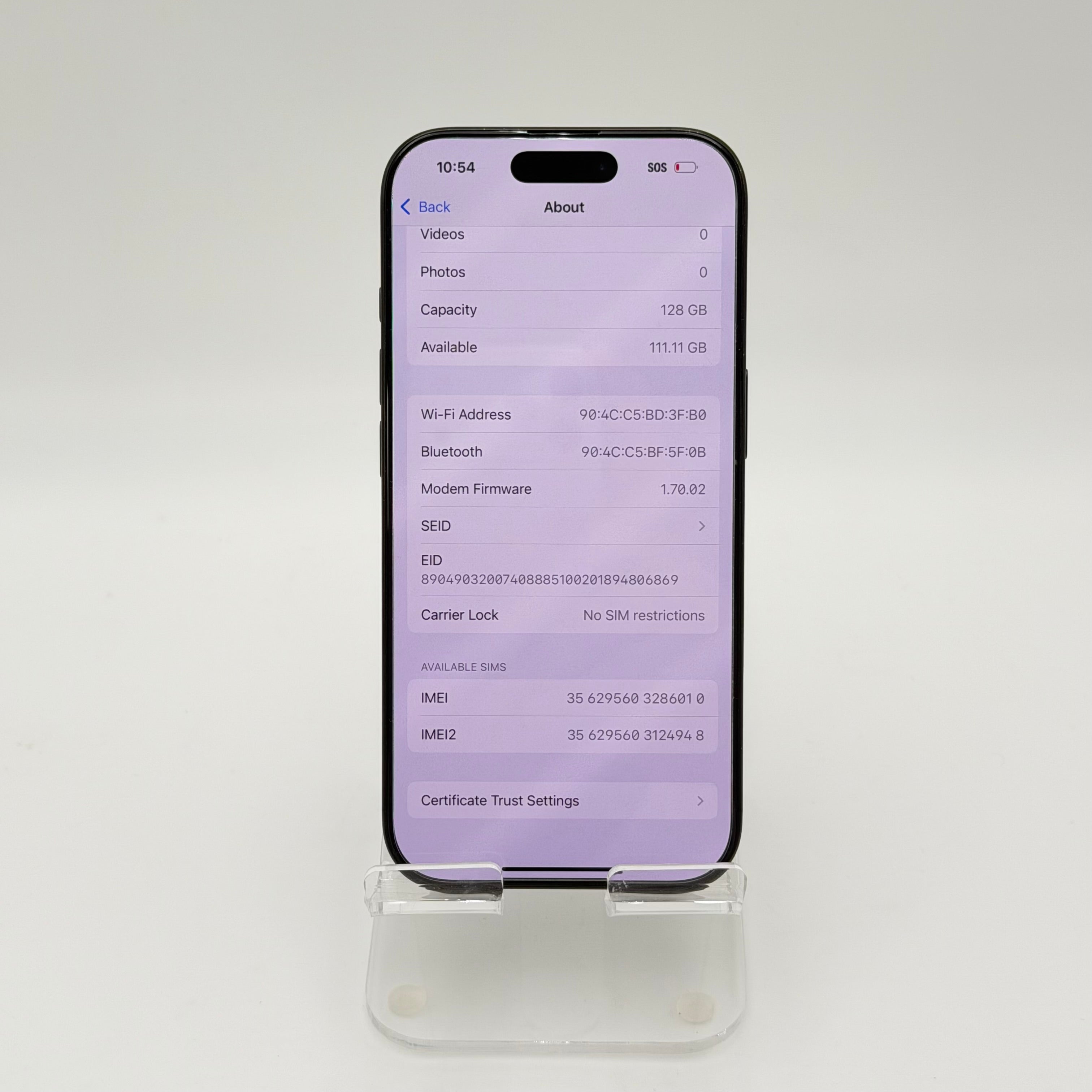 Unlocked Apple iPhone 16 Pro 128GB - 94% BH