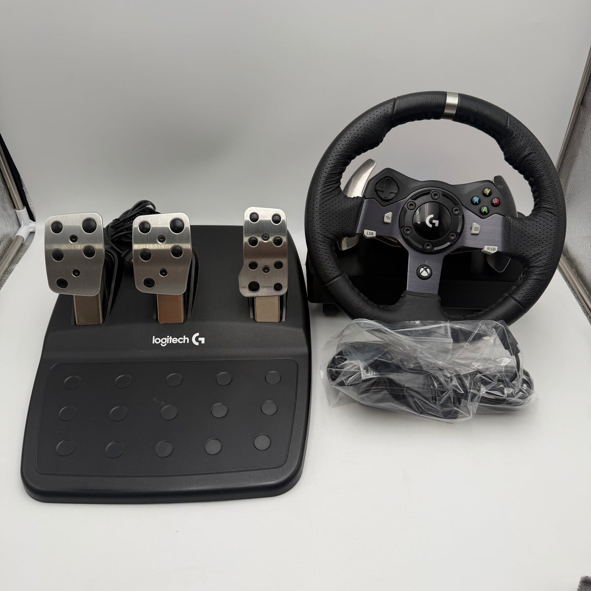 Logitech G920 Steering Wheel and Pedal Game Controller Used Black