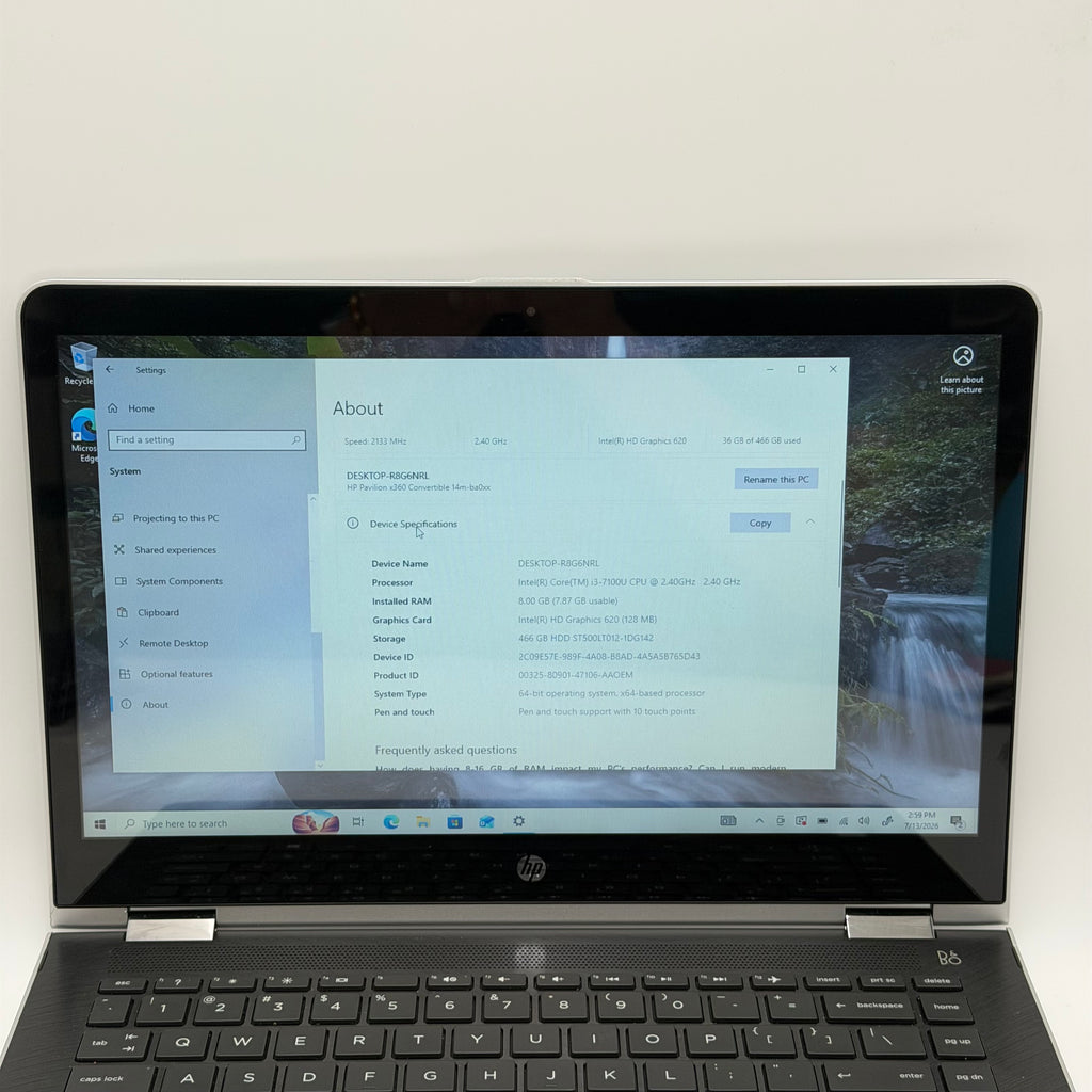 HP Pavilion x360m Convertible Touch screen 14m-ba013dx Core i3 8GB RAM 512GB 14-inch Laptop