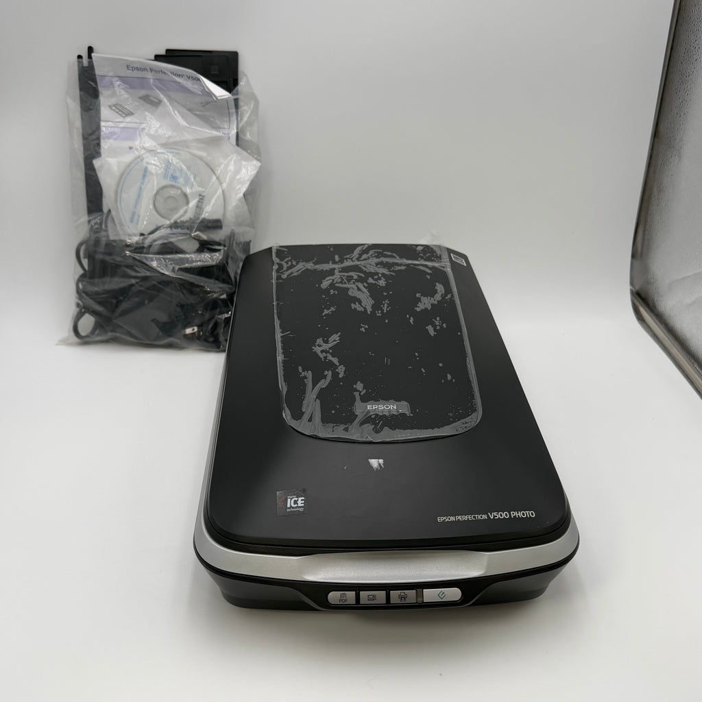 Epson Perfection V500 Photo Scanner w/ Power Adapter & Negative Holders Tested