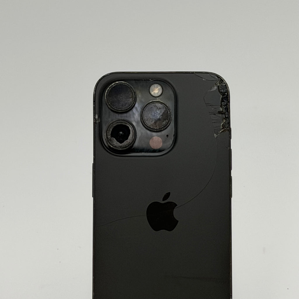 Apple iPhone 15 Pro 128GB (Unlocked) Black Titanium - Glass Cracked Screen Cracked Camera