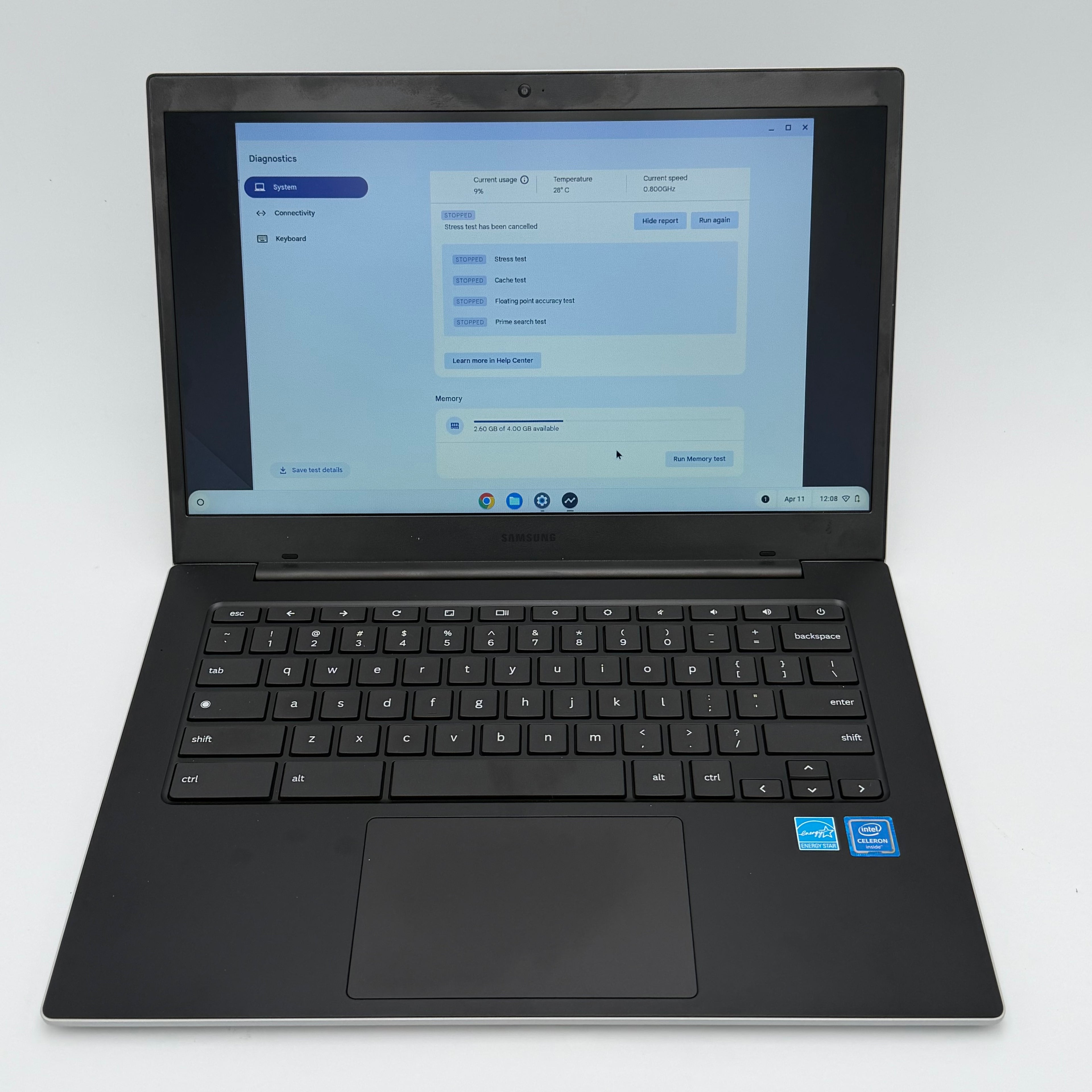 Samsung Chromebook XE345XDA 14" Intel Celeron 4GB RAM 32GB Silver + Charger - Good Condition