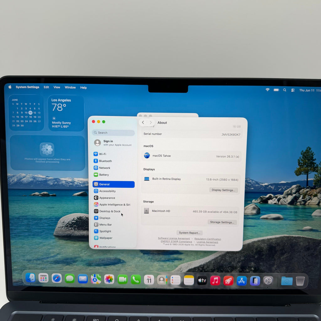 Apple MacBook Air 13" M4 A3240 2025 Blue 16GB RAM 512GB SSD