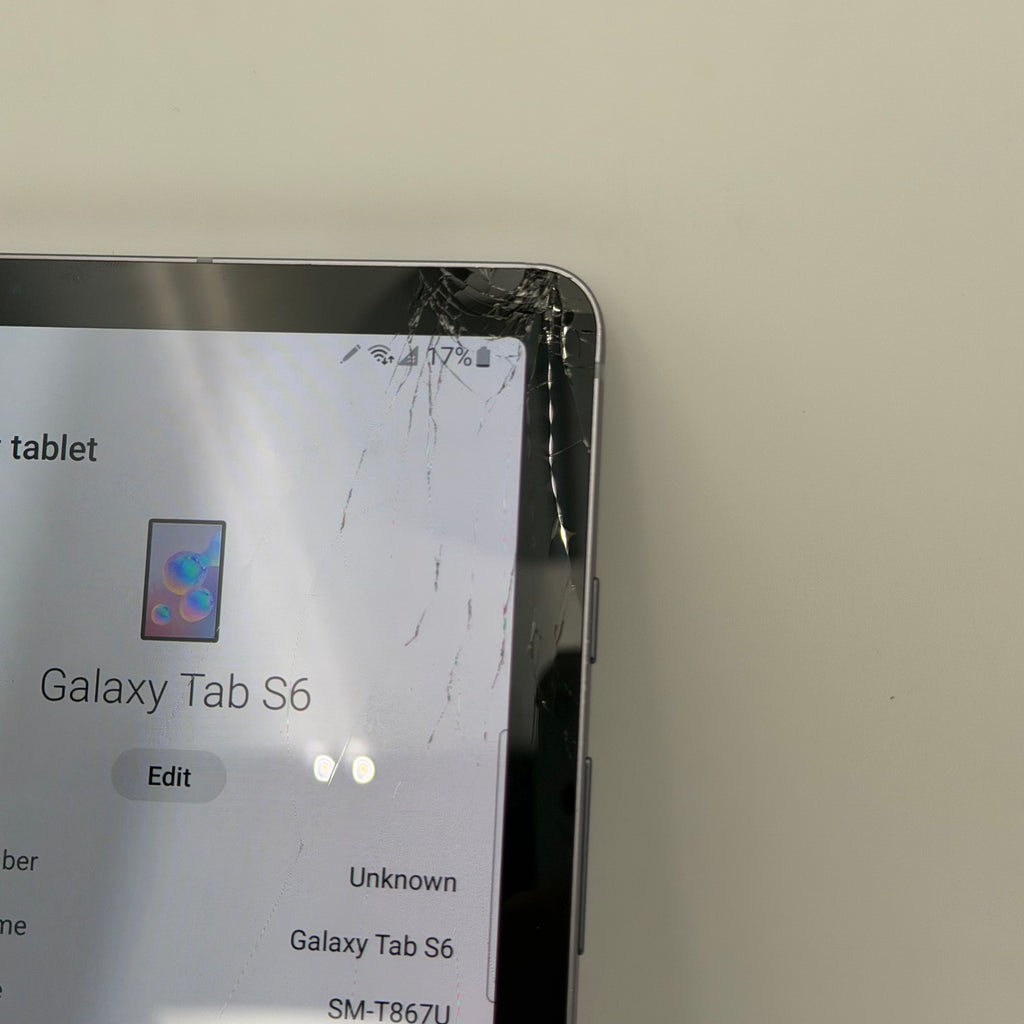 Samsung Galaxy Tab S6 5G SM-T866 10.5" Tablet - Broken Screen Cracked