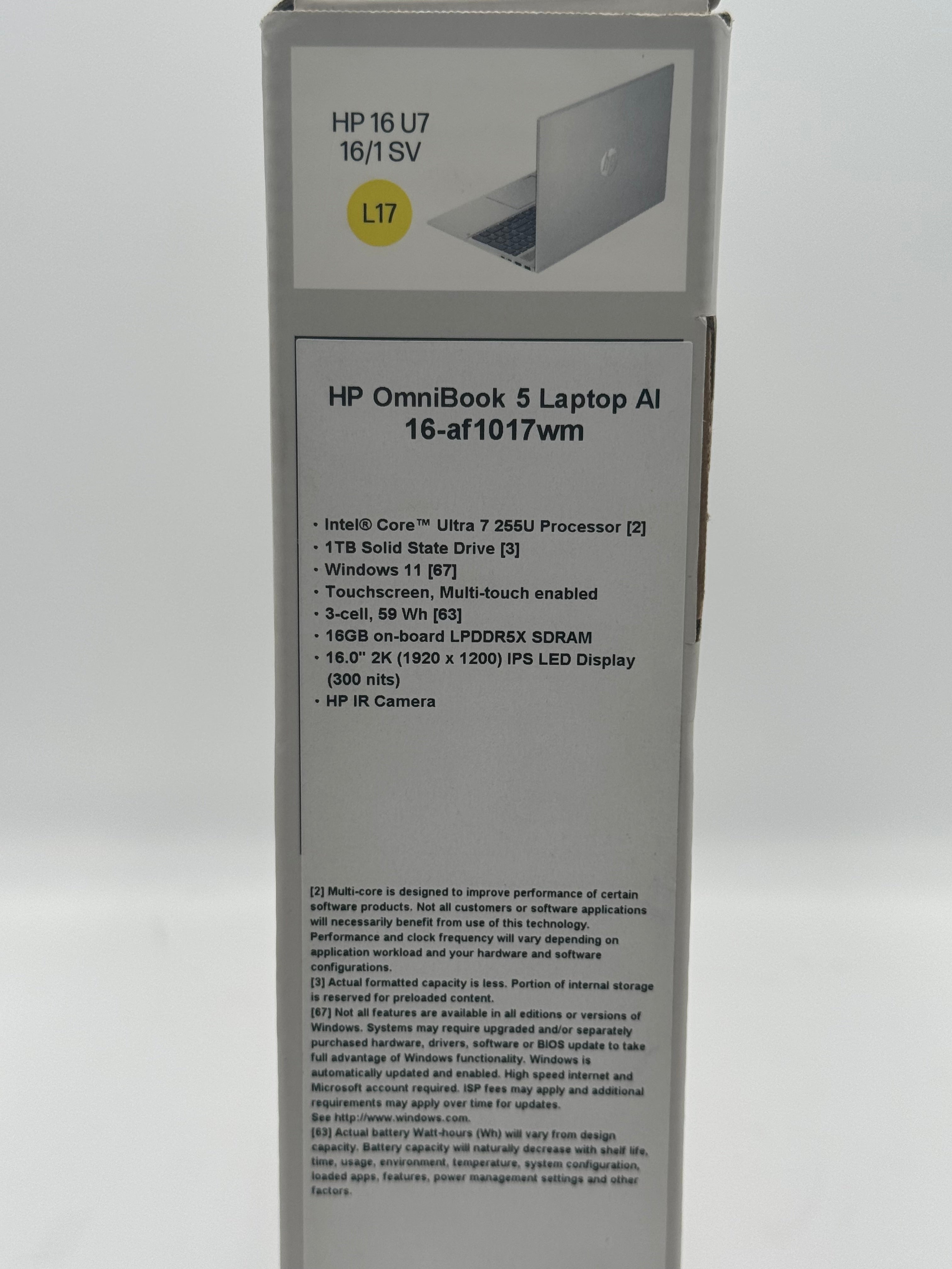 HP OmniBook 5 16-inch Laptop - Intel Core Ultra 7 165H, 16GB RAM, 1TB SSD, Black