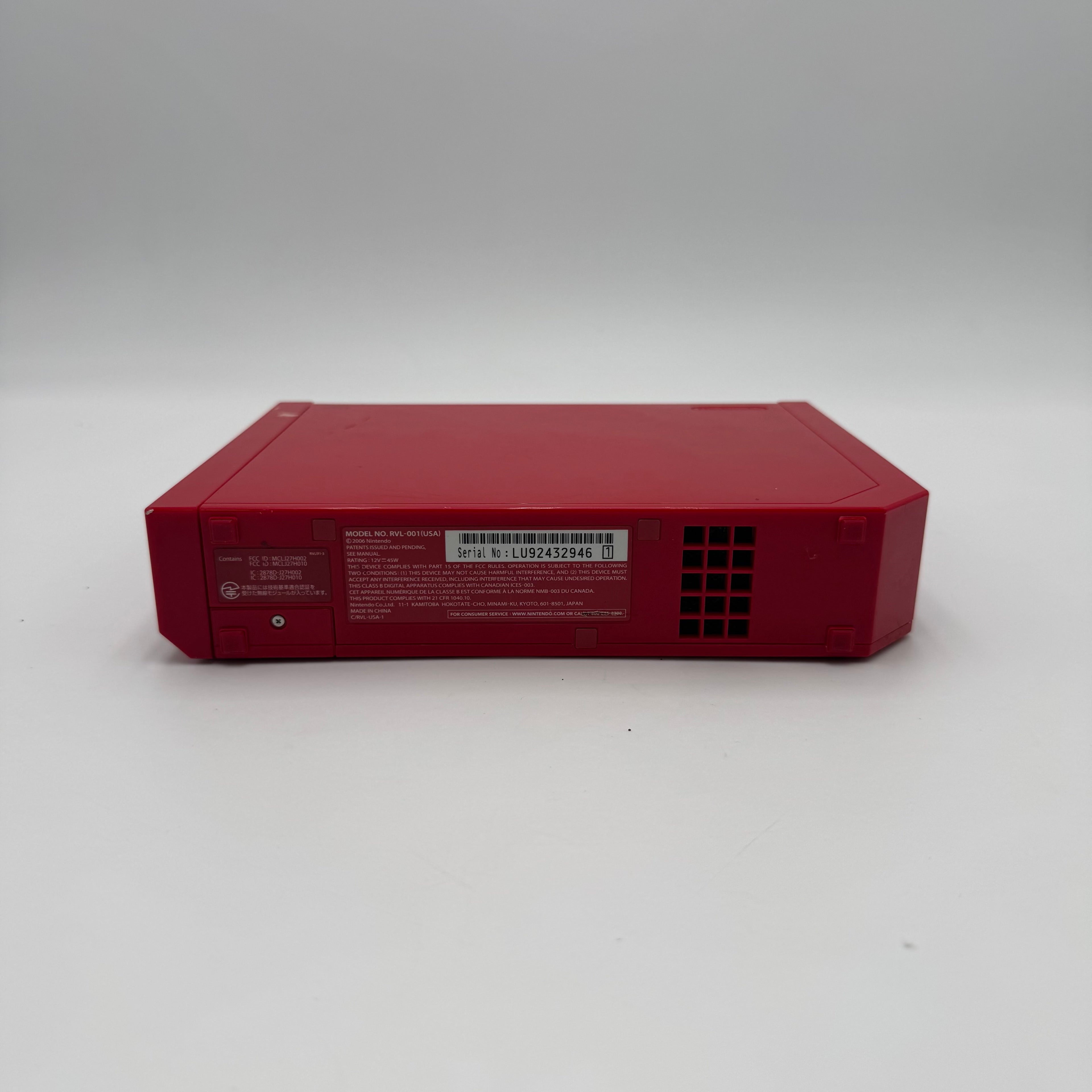 Nintendo Wii Limited Edition Red (RVL-001) Video Game System ONLY- Tested/Working