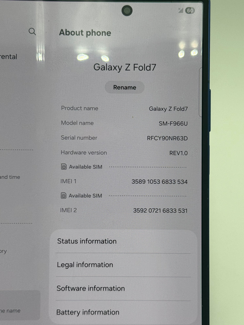 Samsung Galaxy Z Fold 7 256GB Blue Unlocked Clean IMEI