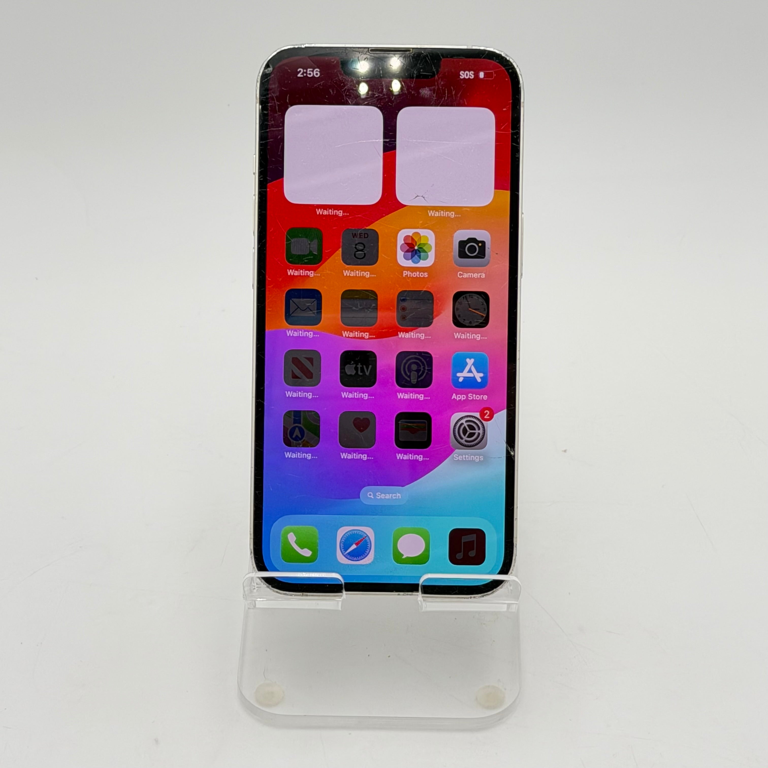 T mobile Broken Apple iPhone 14 128GB - White - Cracked Screen - Cracked Back - 85% BH