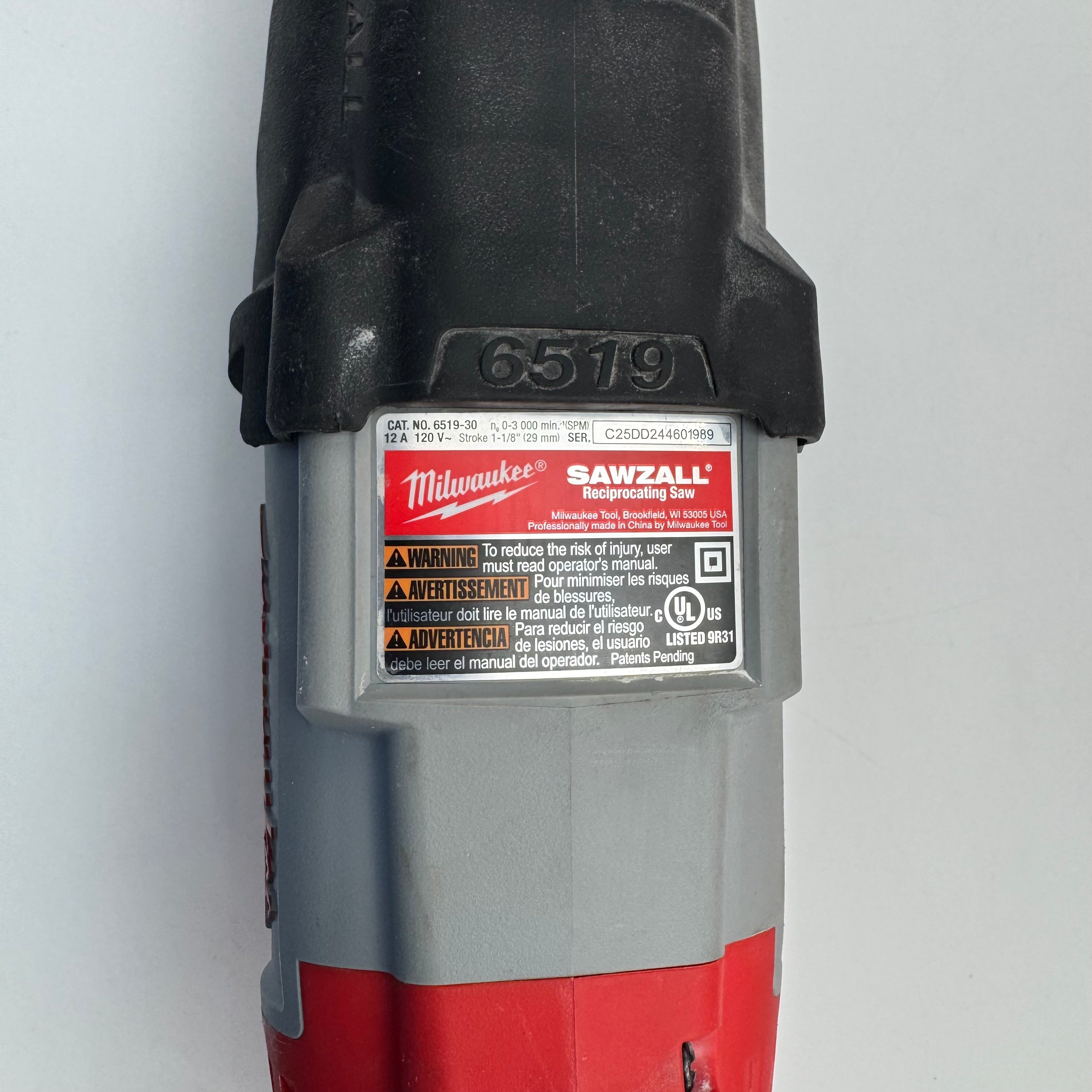 Milwaukee Sawzall 6519-30 Power Saw - Used - A