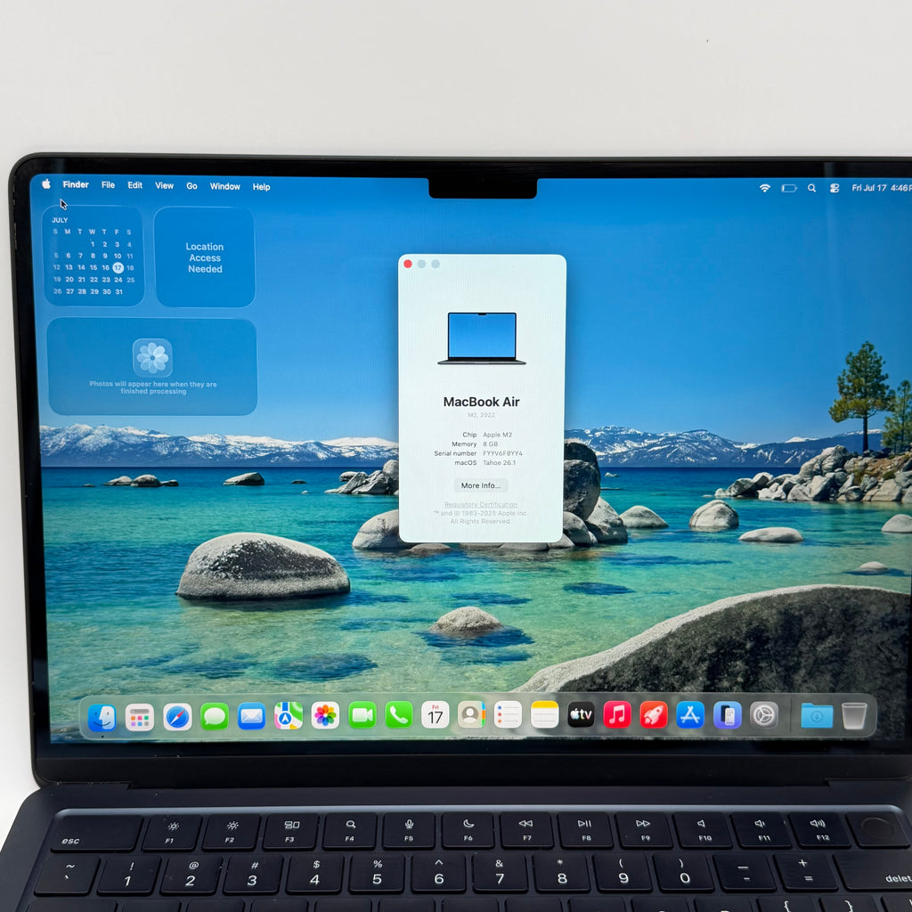 Apple MacBook Air 13" M2 A2681 2023 Laptop 8GB RAM 256GB Blue