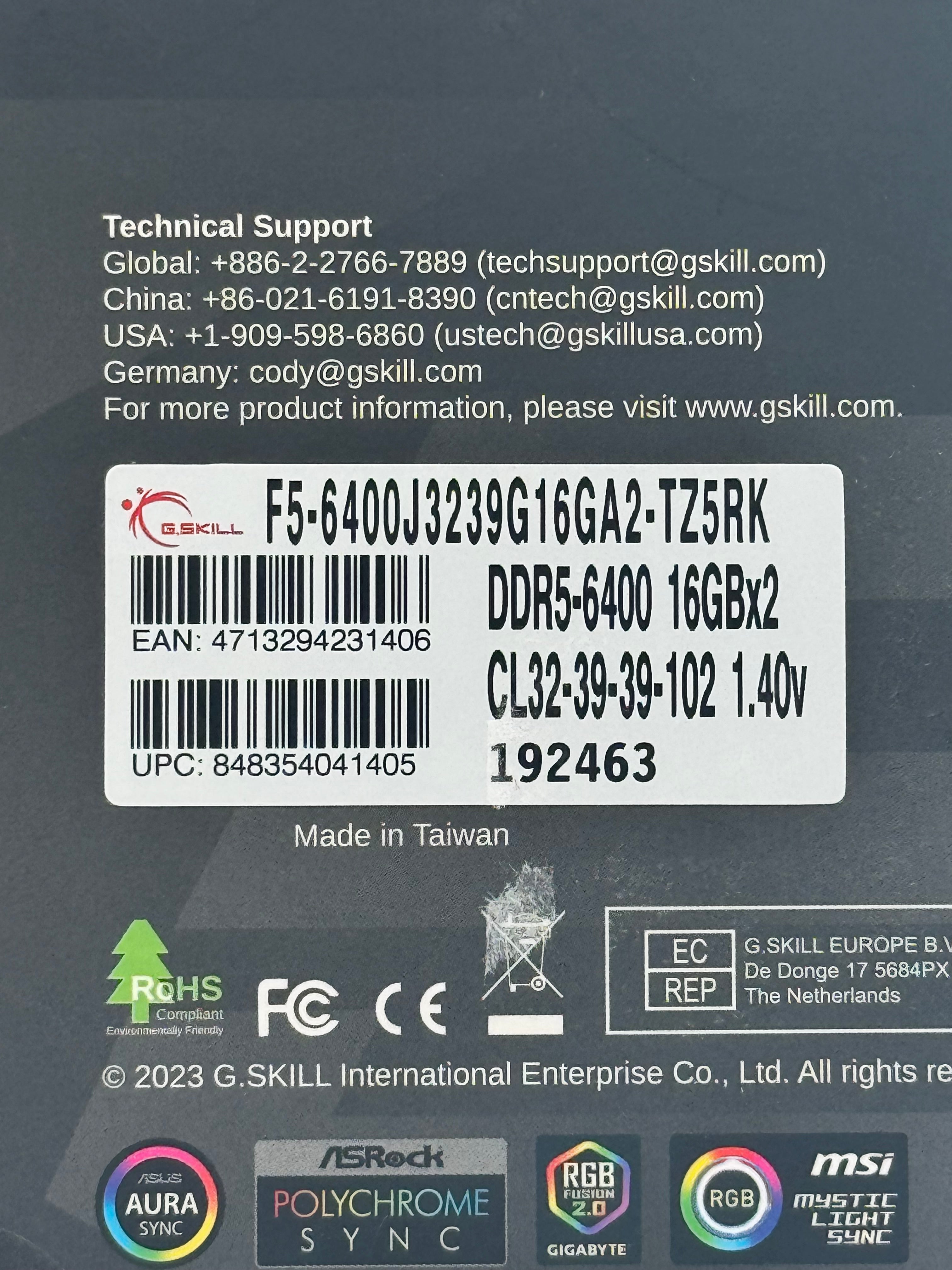 G.SKILL Trident Z5 RGB DDR5 16GBx2 Open Box